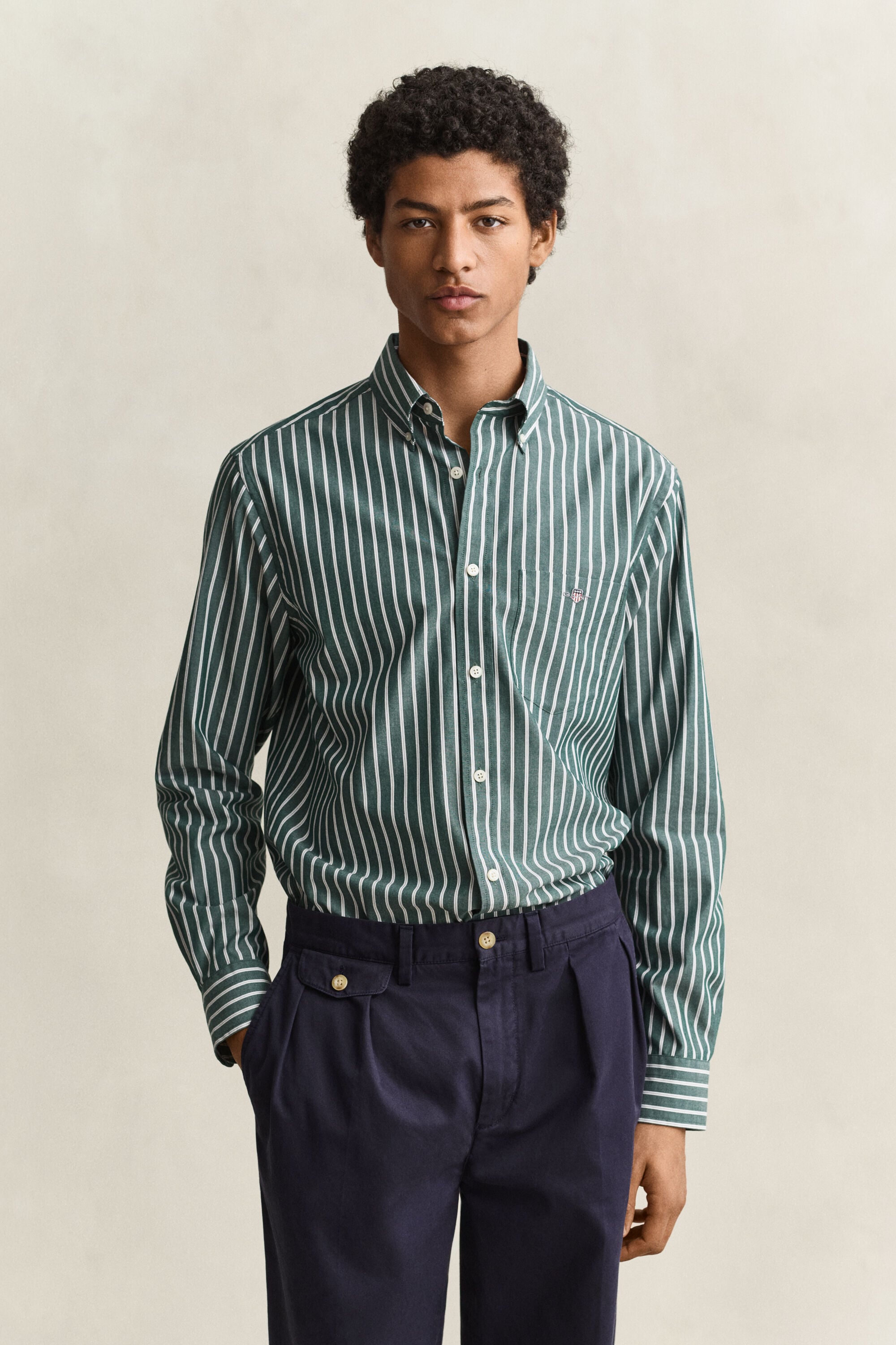 Poplin hemd met strepen