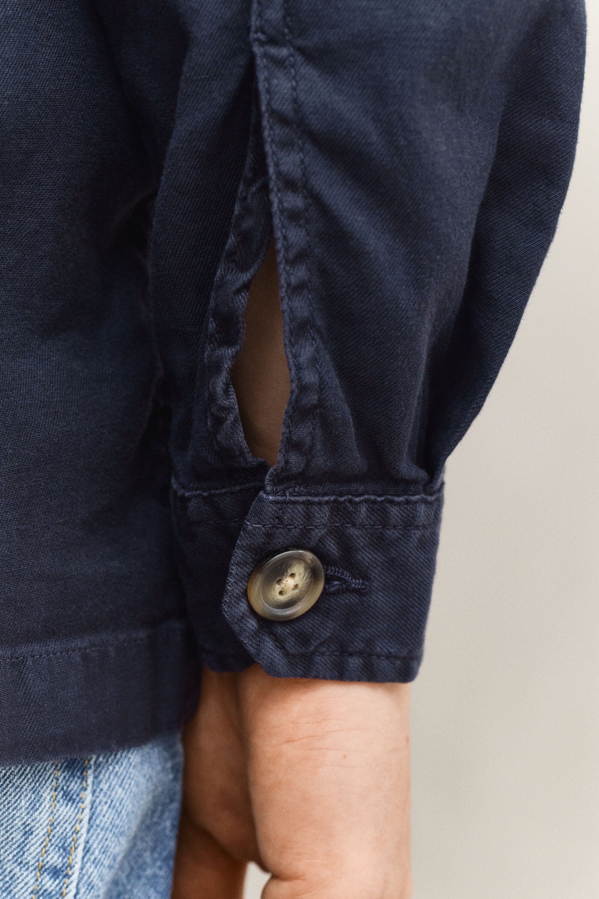 Overshirt met linnenmix