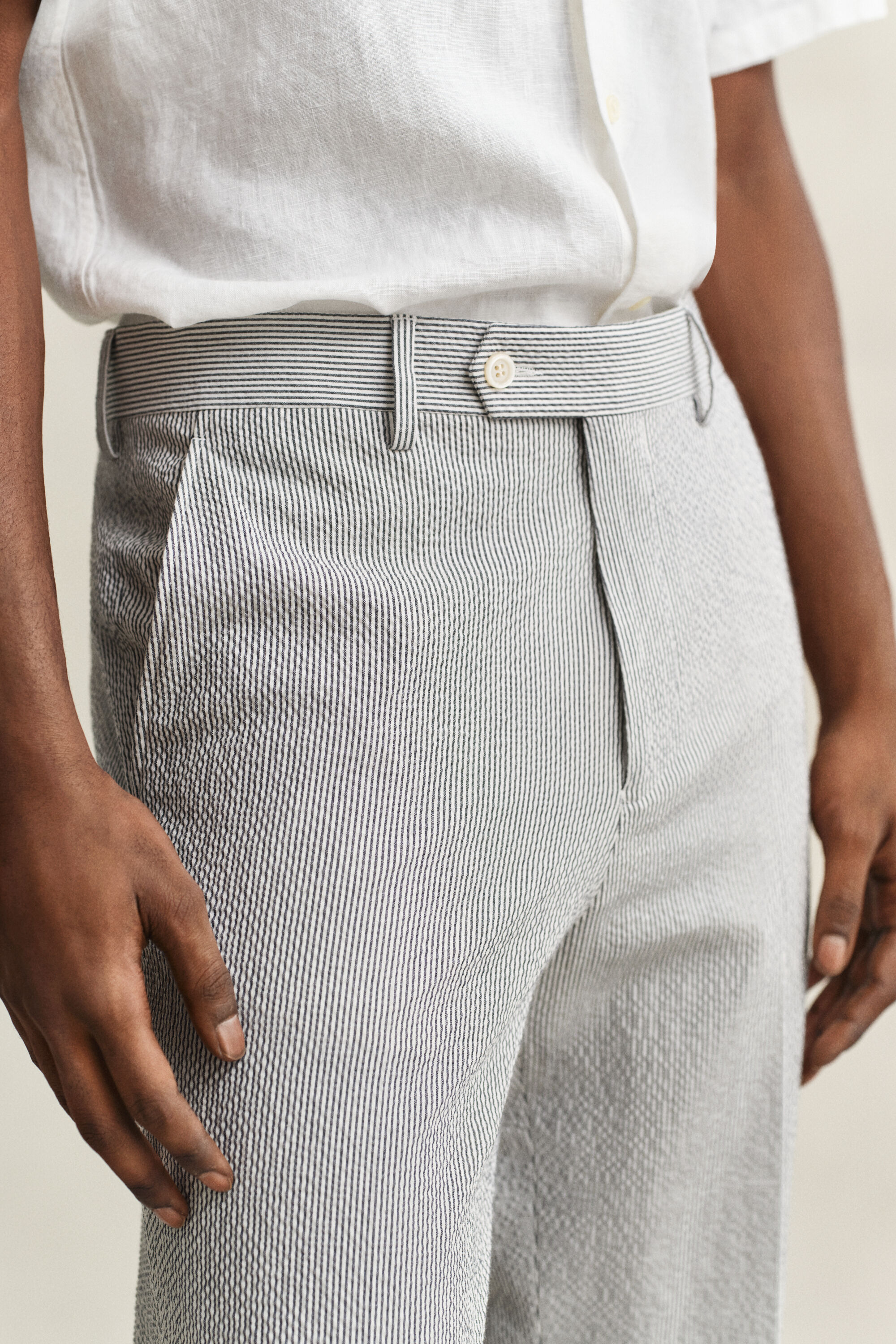 Seersucker kostuumbroek