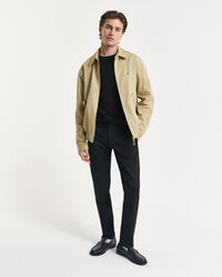 Pull col rond en coton piqué