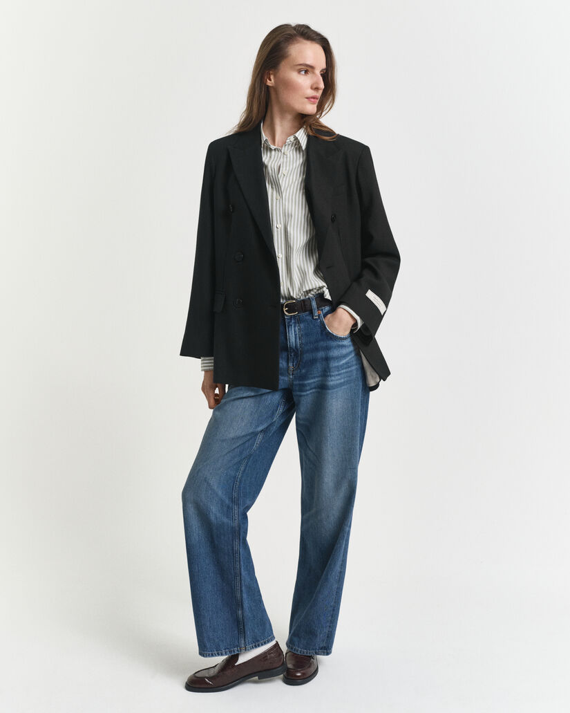 Regular Fit Classic hemd met strepen van poplin