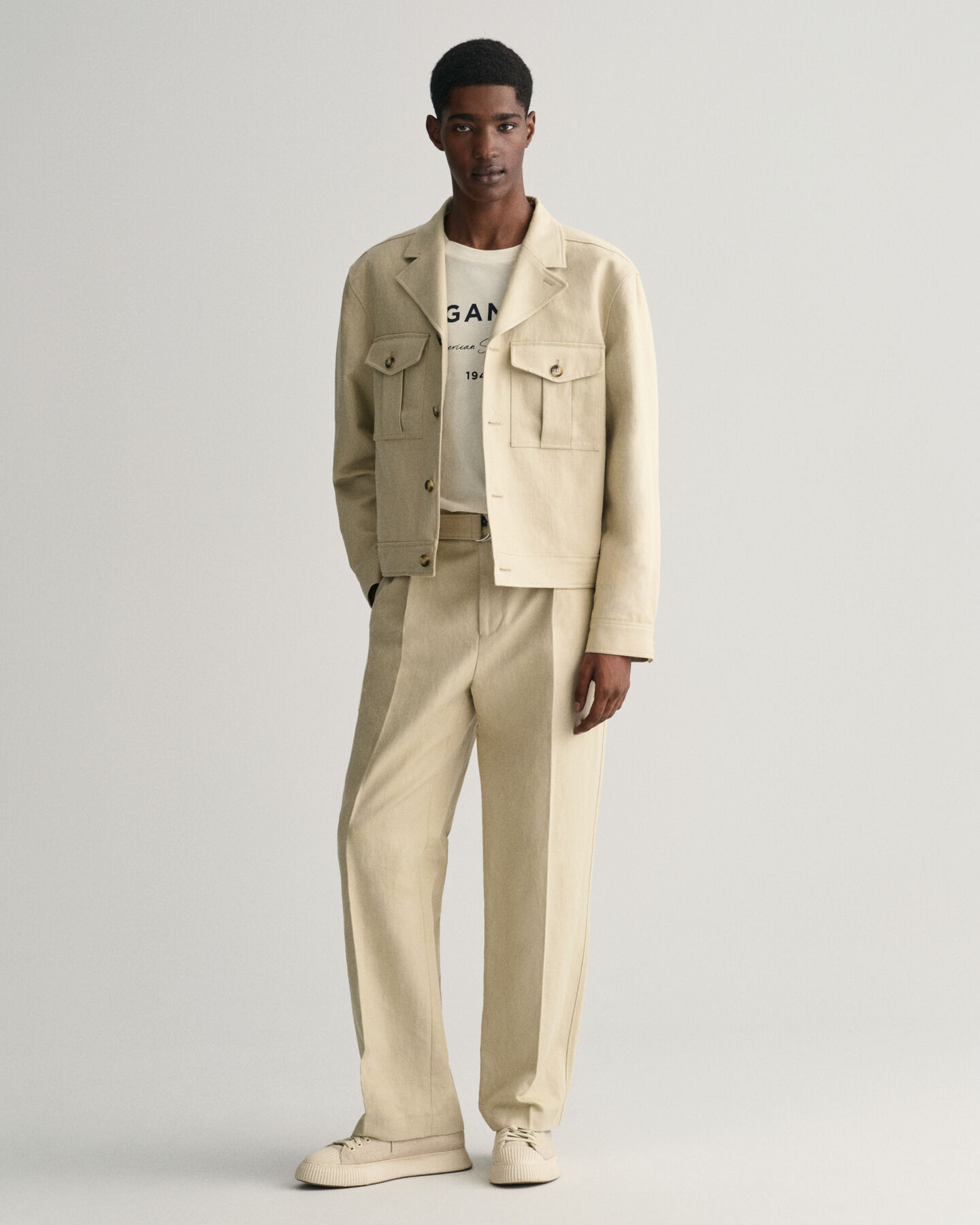 Veste de costume relaxed fit en coton et lin