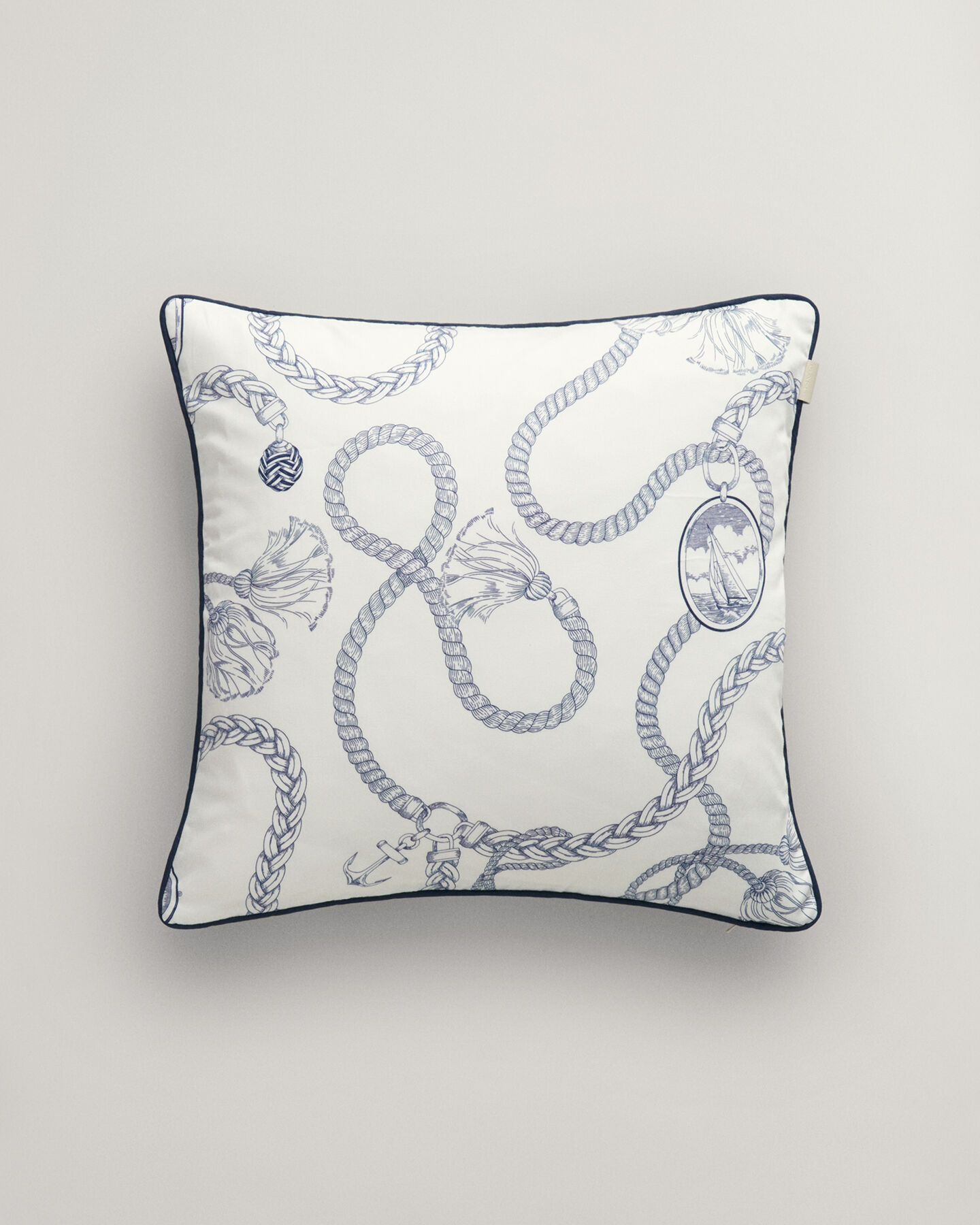 Housse de coussin en satin à imprimé Sailing