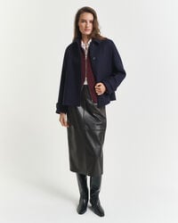 Jupe crayon midi en cuir