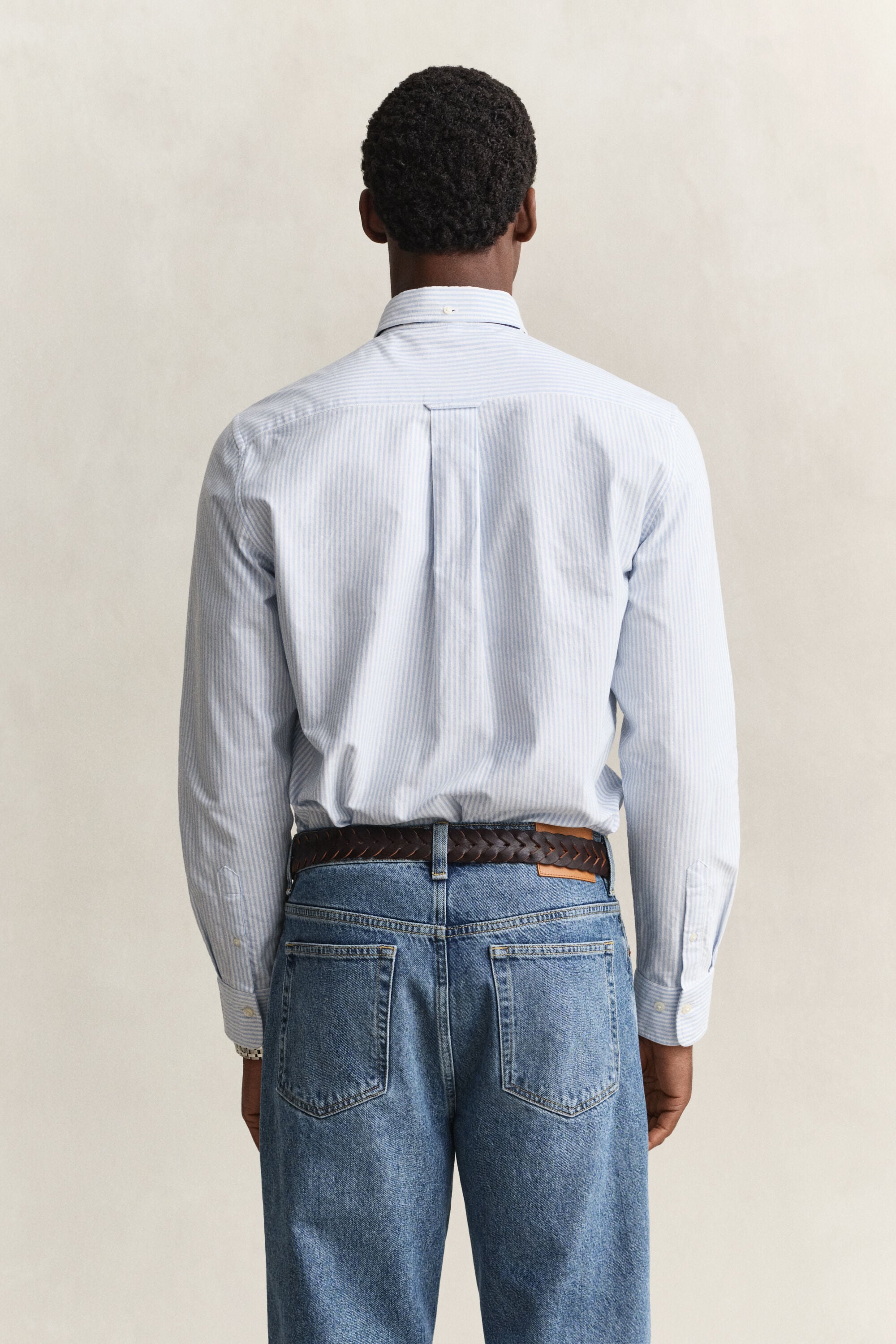 Chemise en coton Oxford classique à rayures Banker