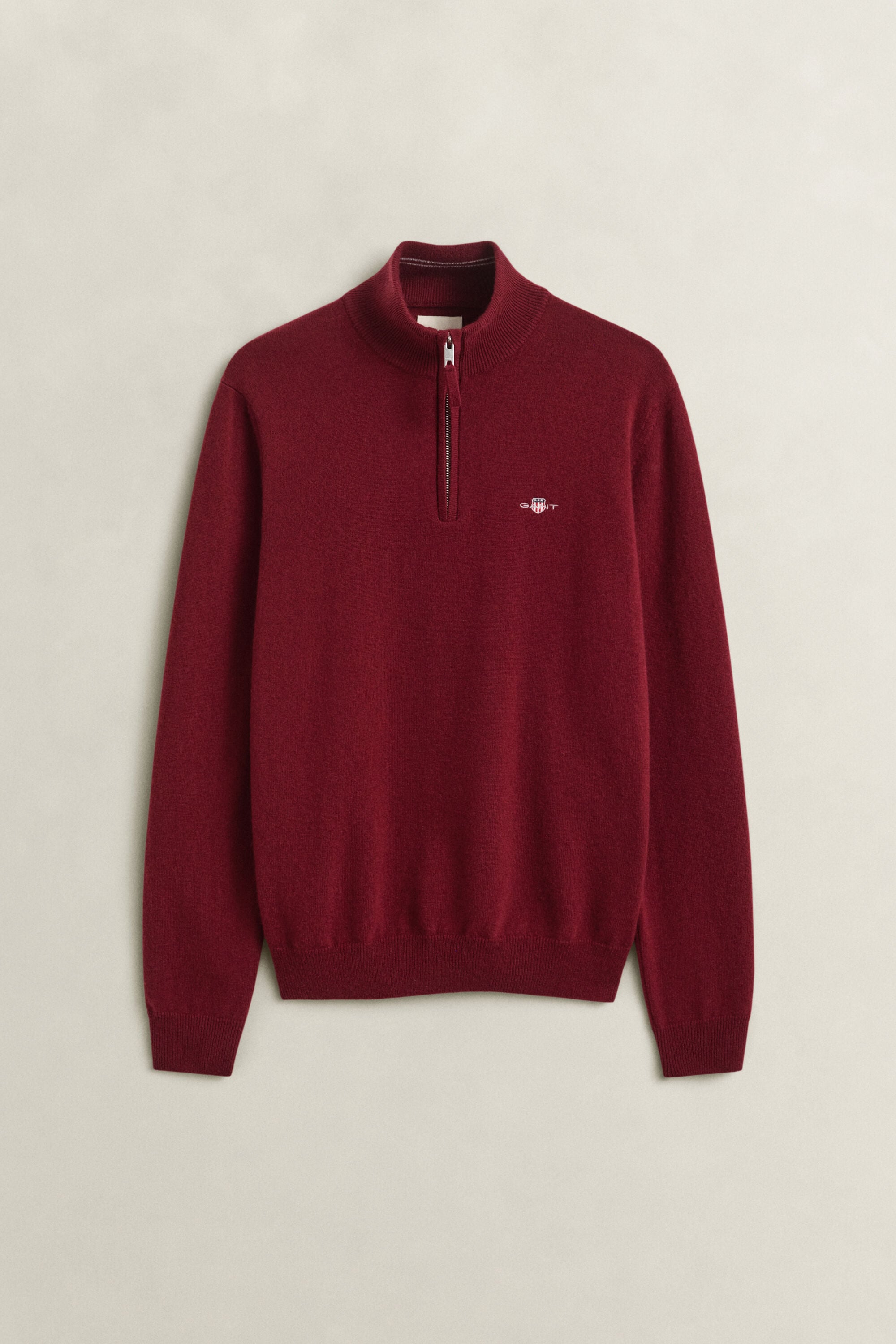 Pull à demi-zip en laine d’agneau