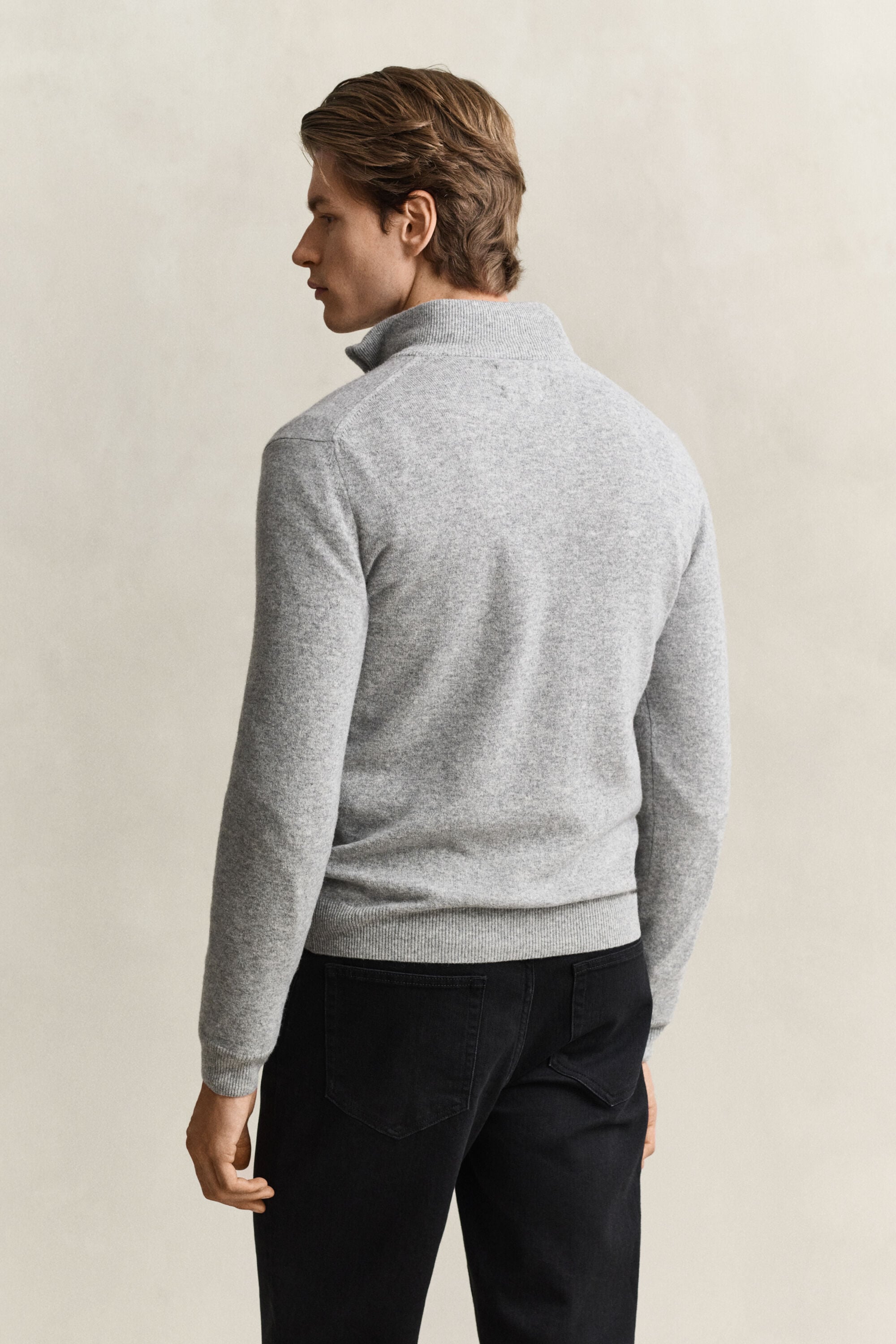 Pull à demi-zip en laine d’agneau