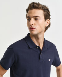 Slim Fit Shield piqué poloshirt