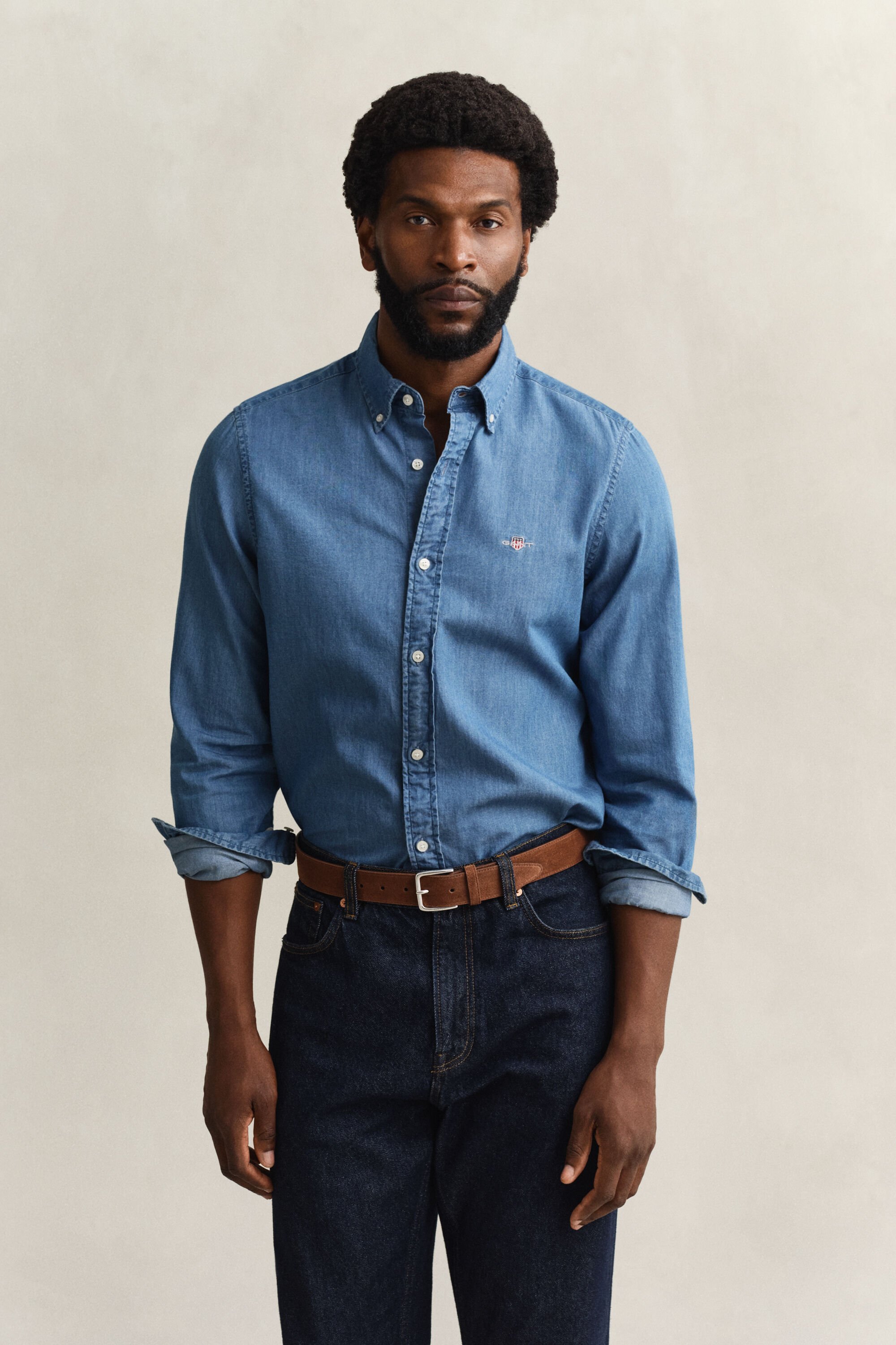 Chemise coupe slim indigo