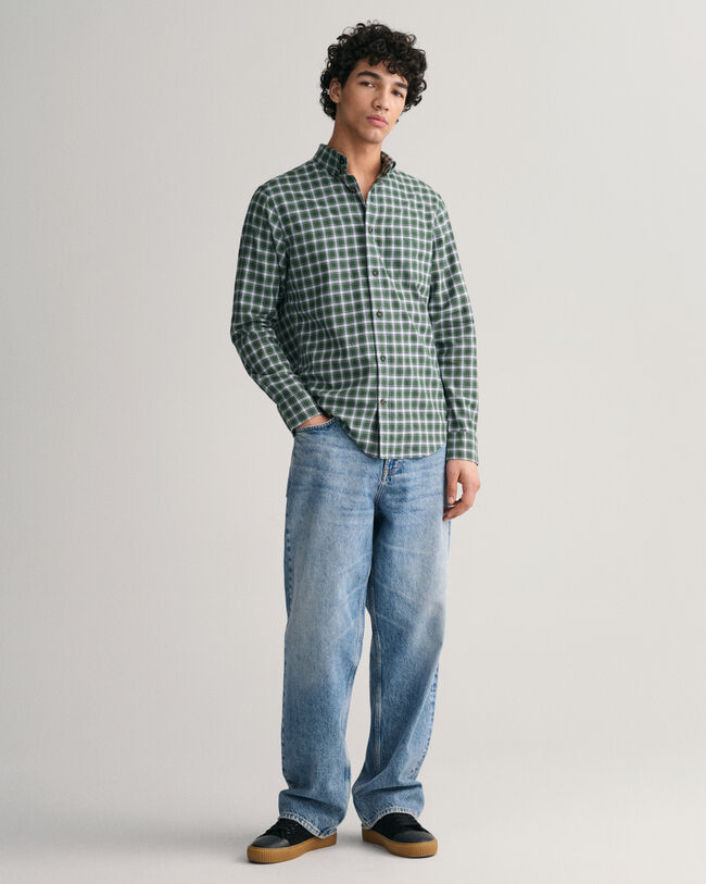 Chemise regular fit en flanelle &agrave; motif &eacute;cossais