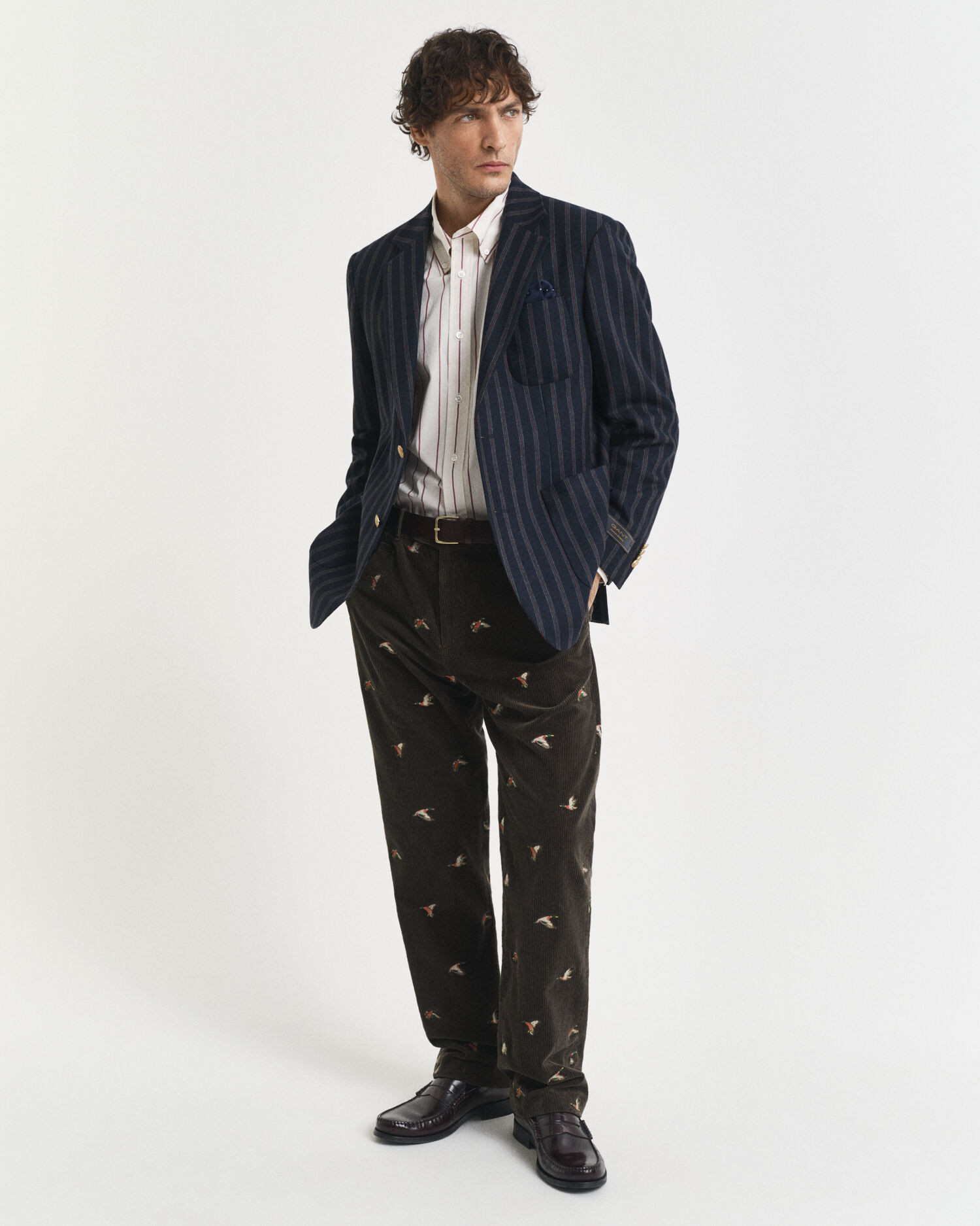 Chemise coupe décontractée à rayures Heritage Poplin