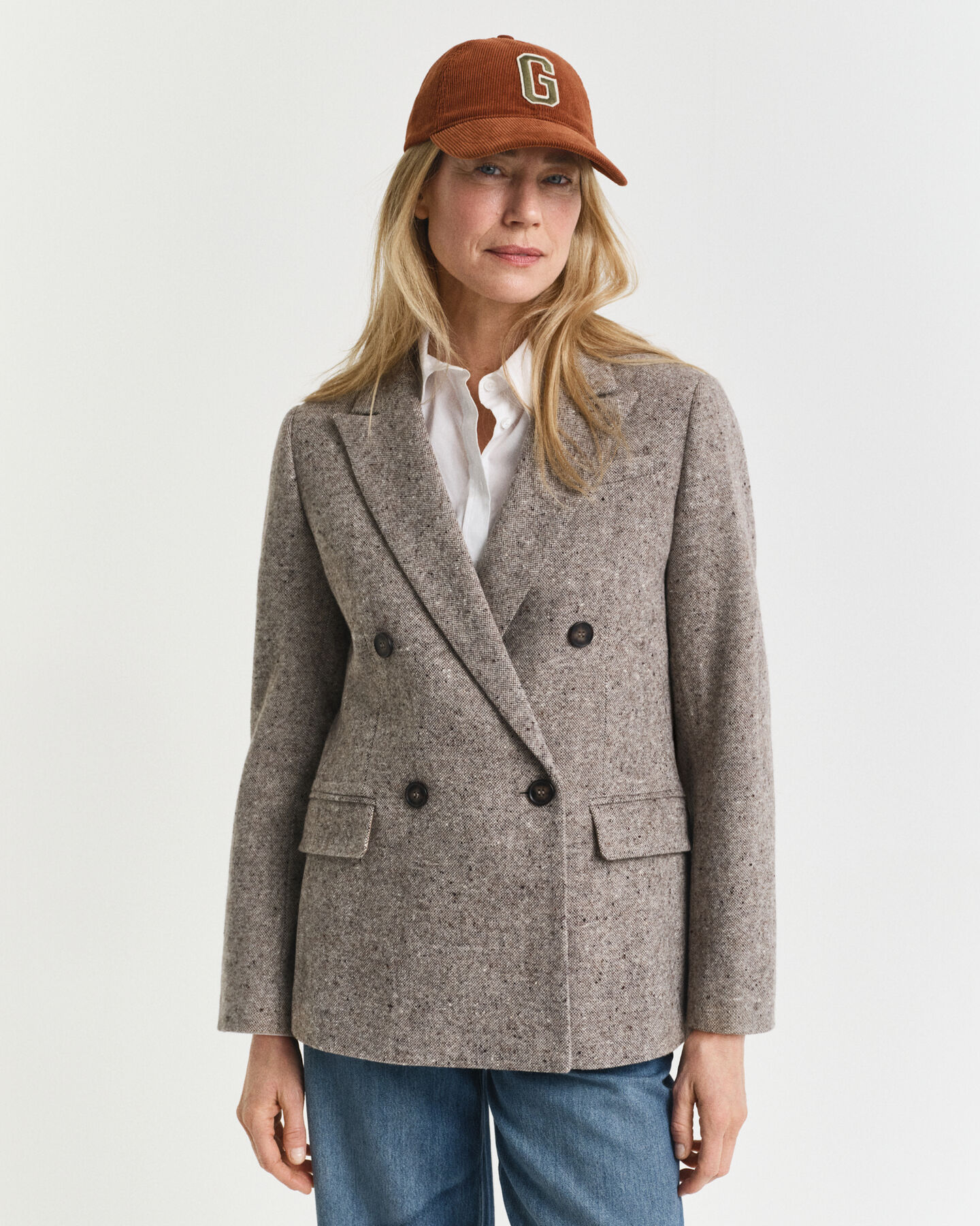 Veste blazer coupe regular en laine texturée