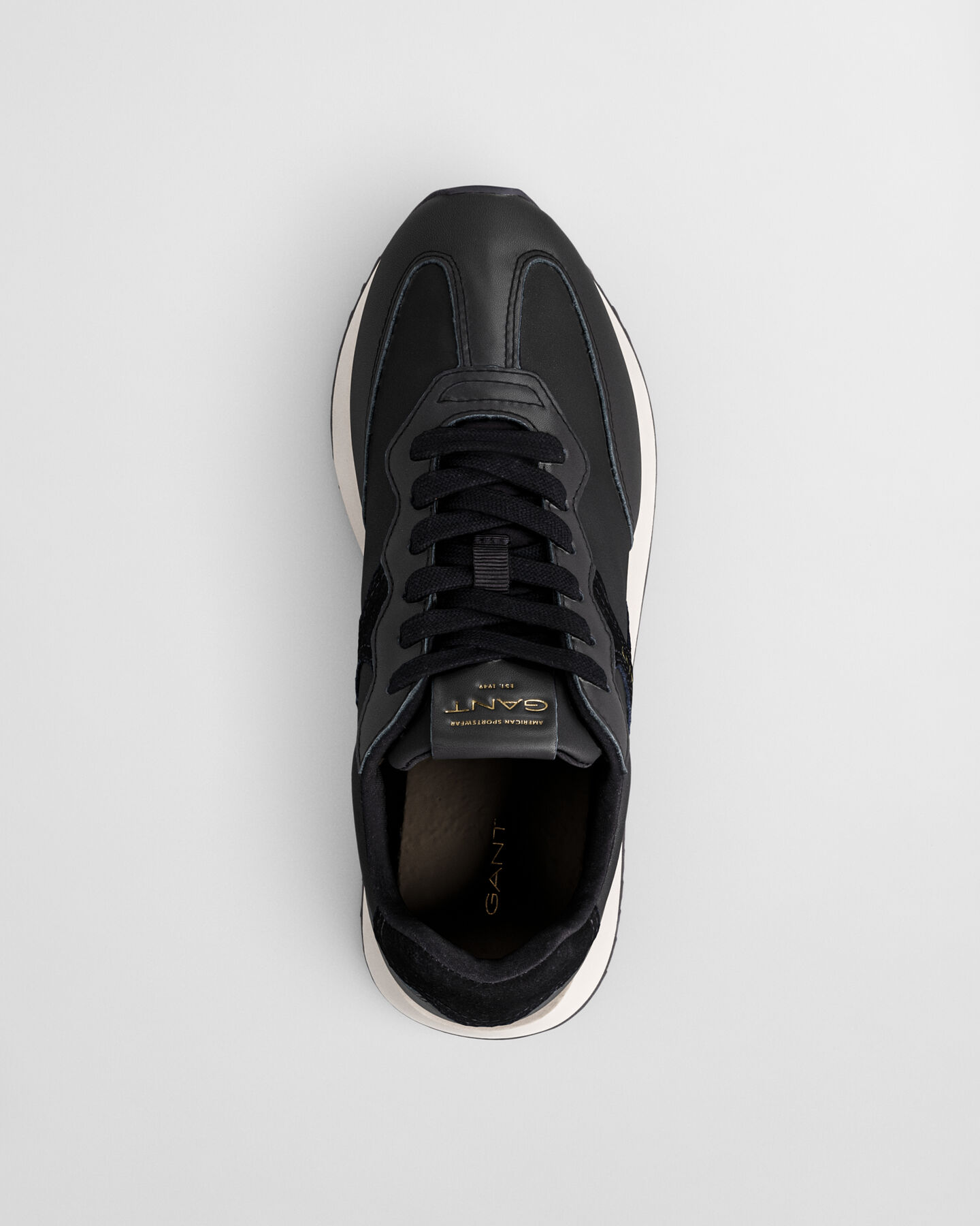 Bevinda sneakers van leer en satijn