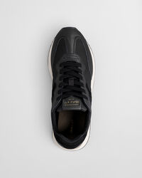 Bevinda sneakers van leer en satijn