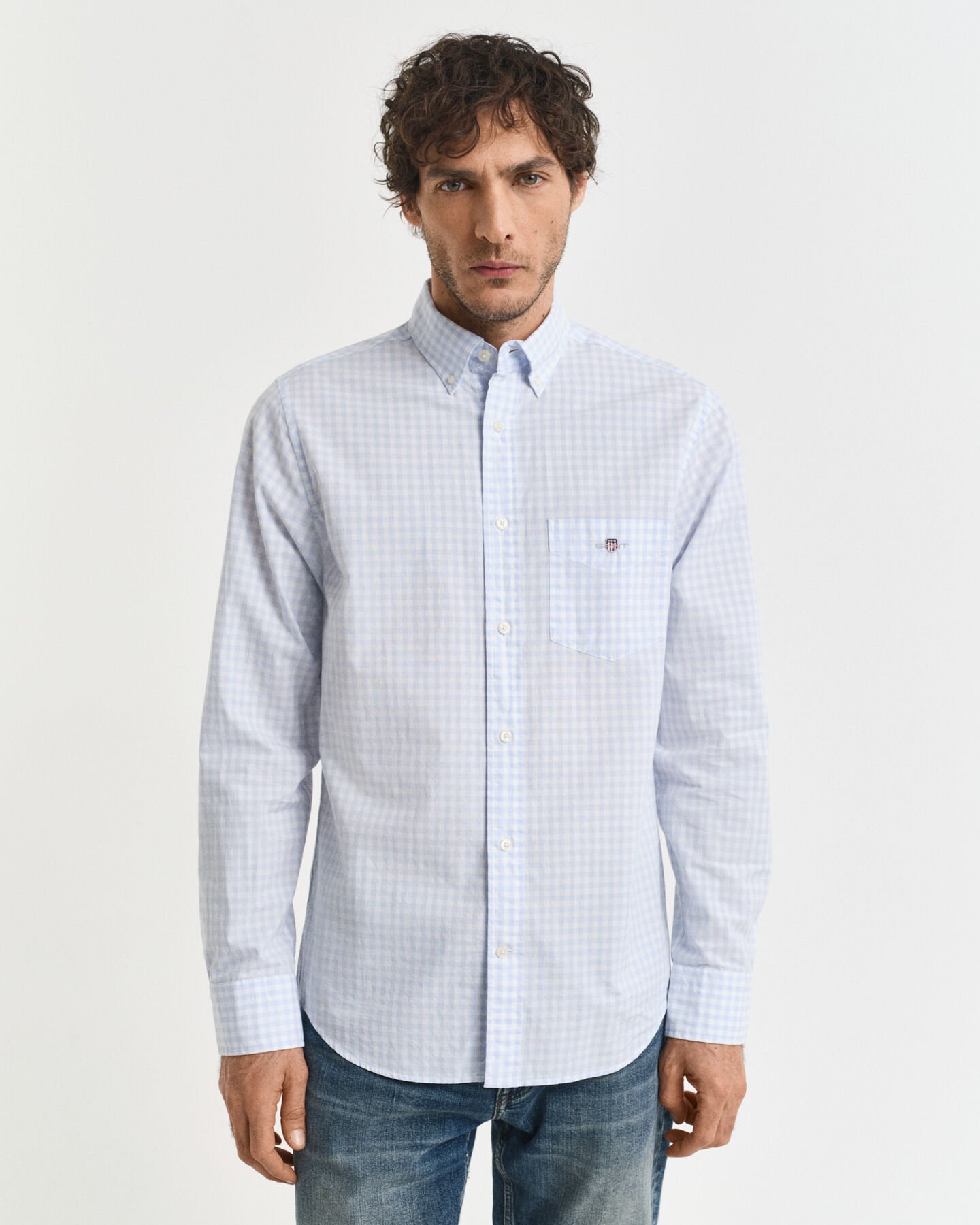 Regular Fit Classic hemd met Gingham-ruitje van poplin