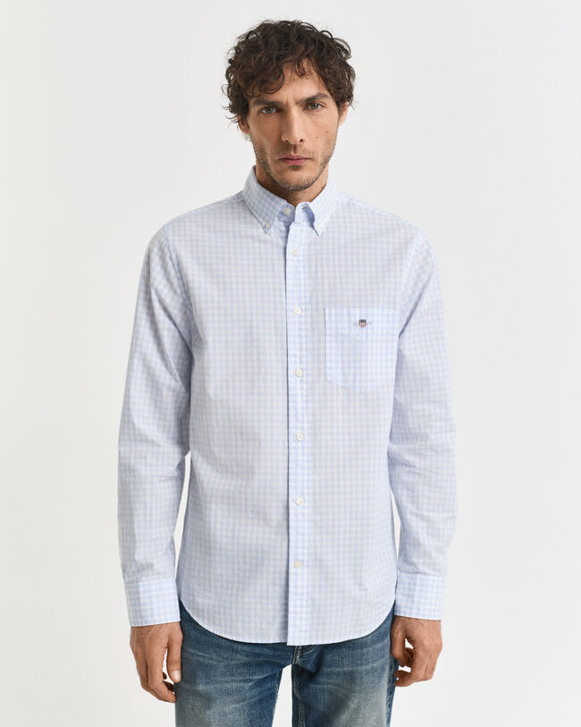 Regular Fit Classic hemd met Gingham-ruitje van poplin