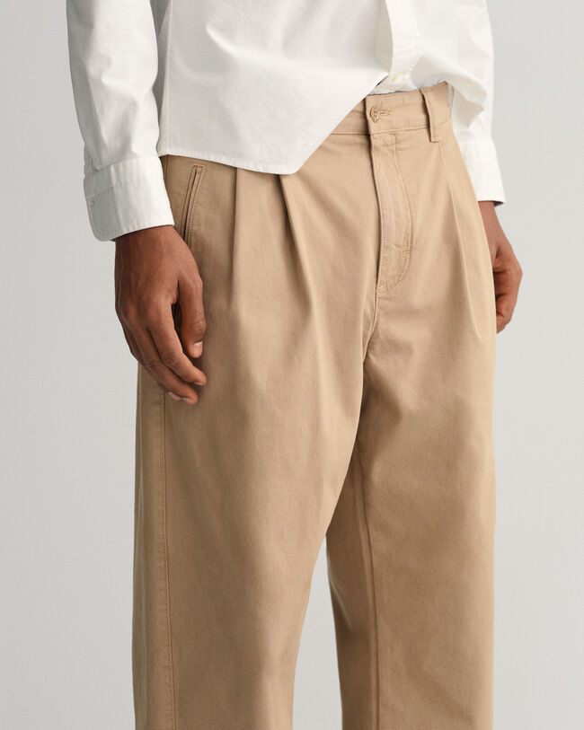 Pantalon chino relaxed fit plissé
