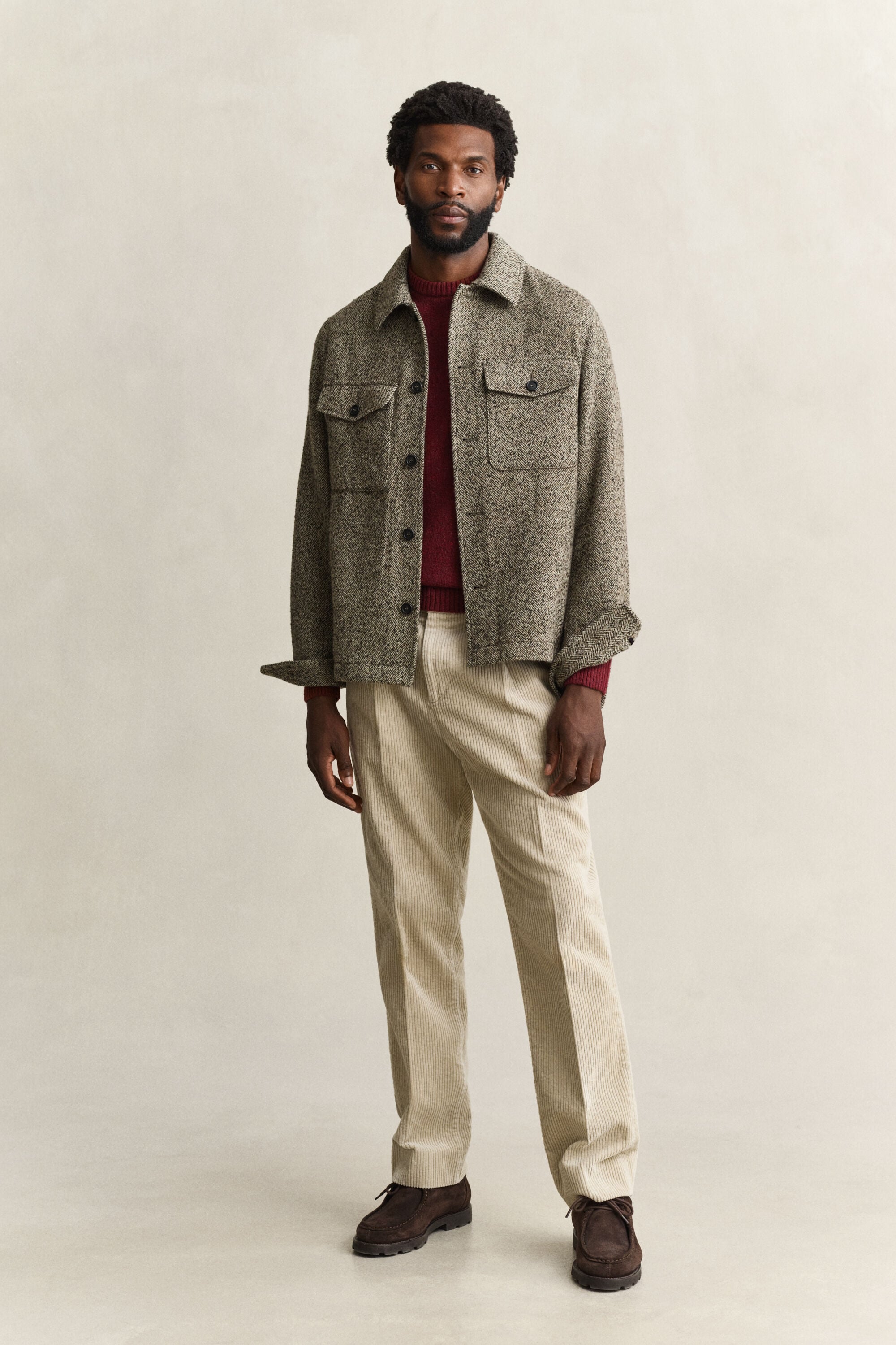 Overshirt met visgraatmotief