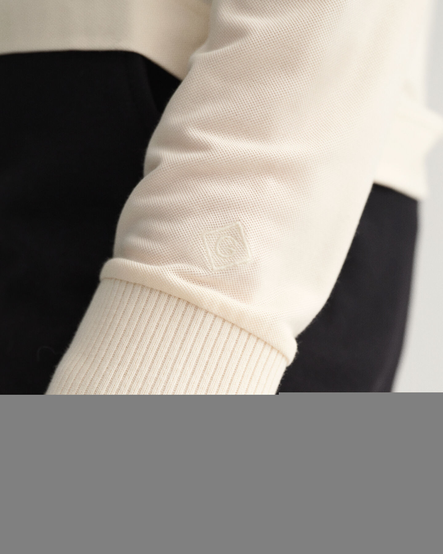 Detail Collar piqu&eacute; poloshirt met lange mouwen