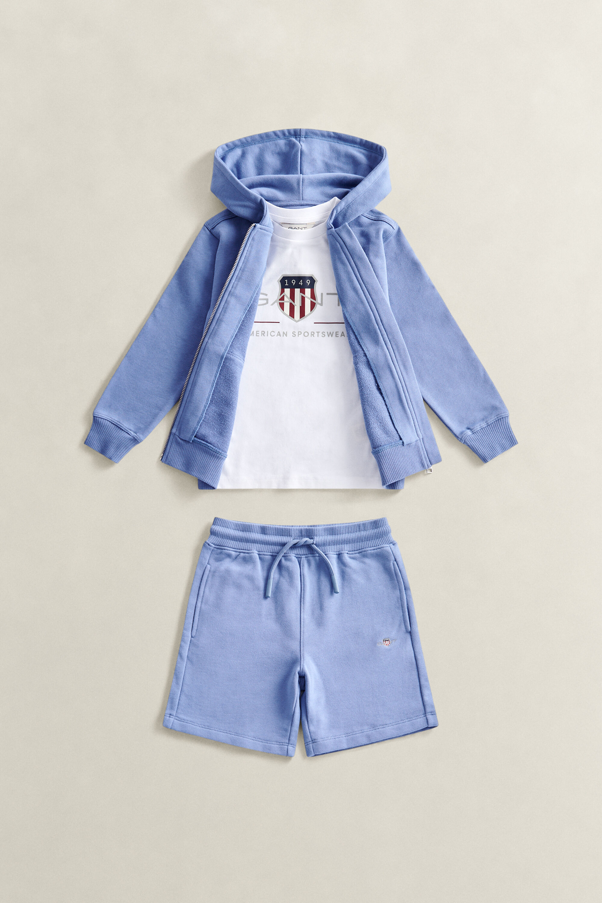Boys Shield set hoodie met ritssluiting, T-shirt & joggingbroek