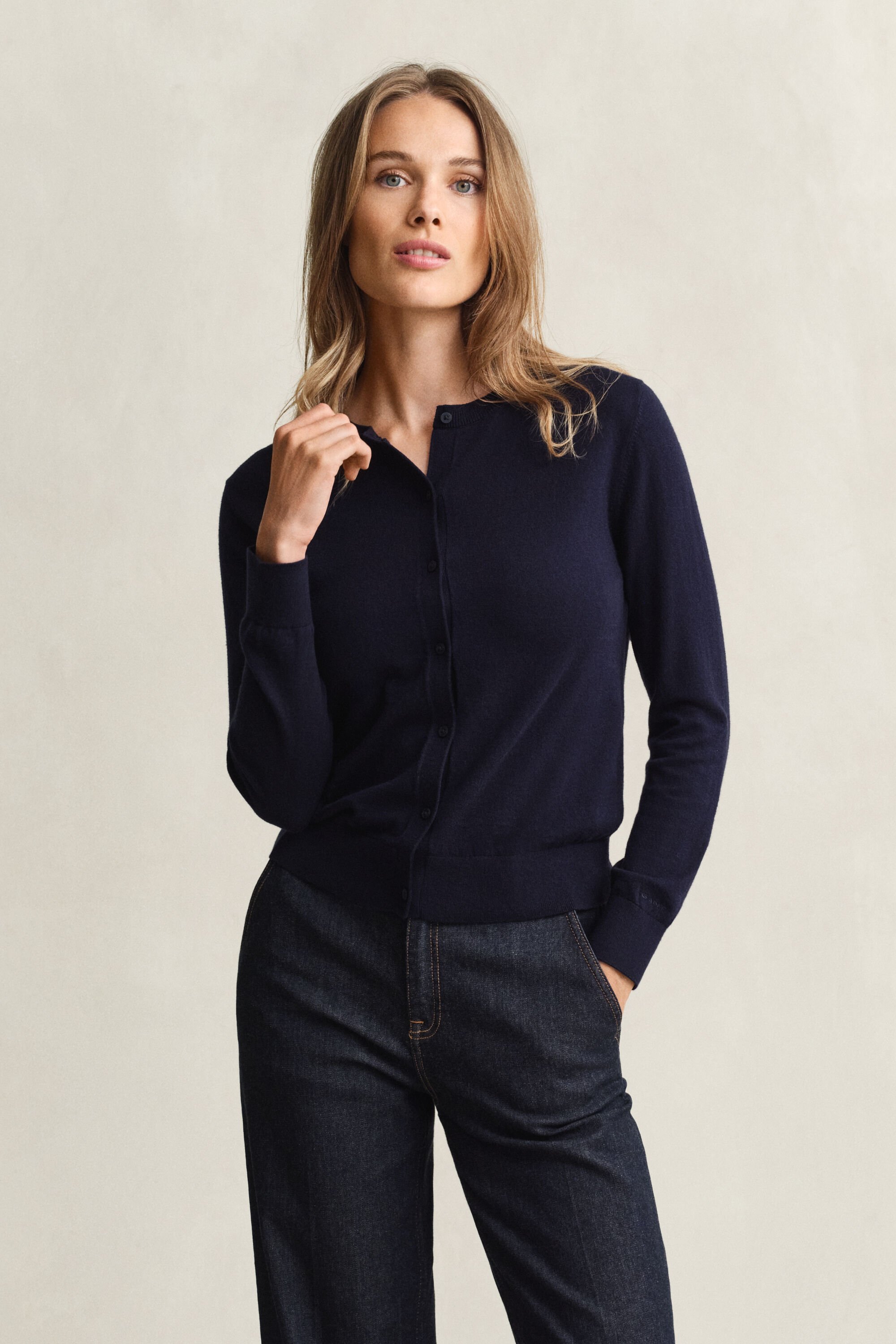 Cardigan col rond léger