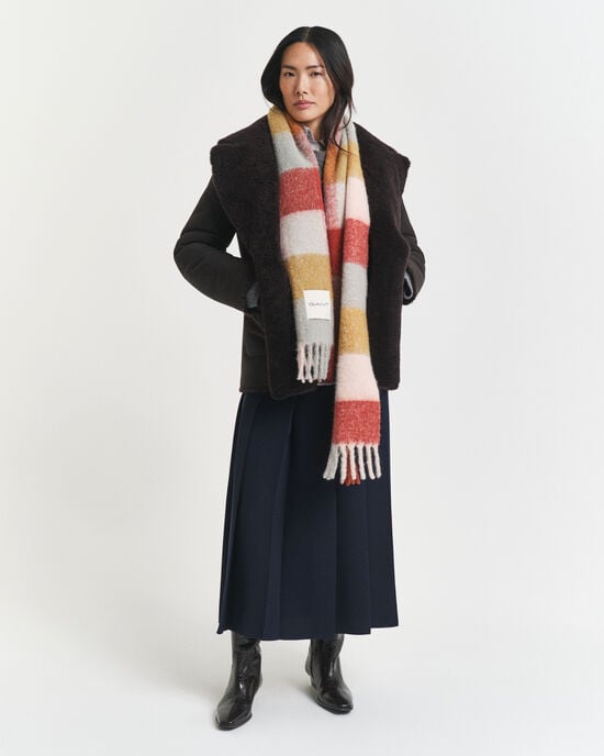 Écharpe en laine d'alpaga mélangée à carreaux