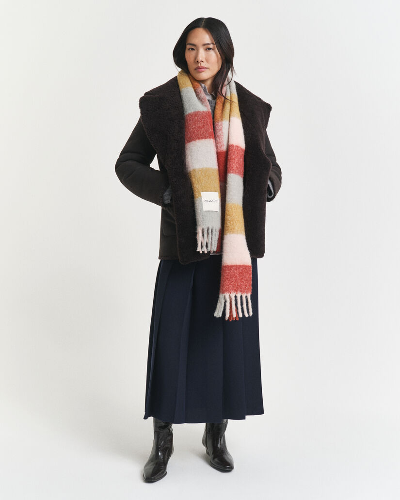 Écharpe en laine d'alpaga mélangée à carreaux