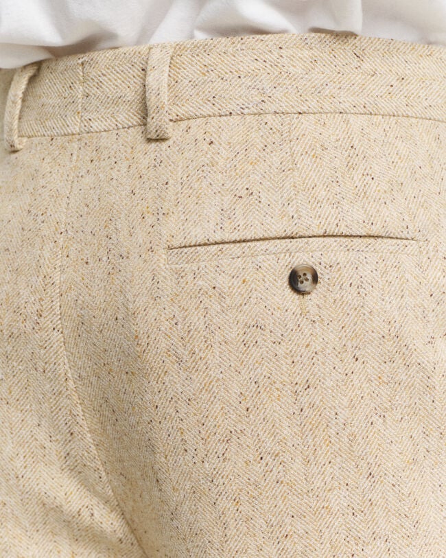 Pantalon de costume coupe décontractée à chevrons effet moucheté