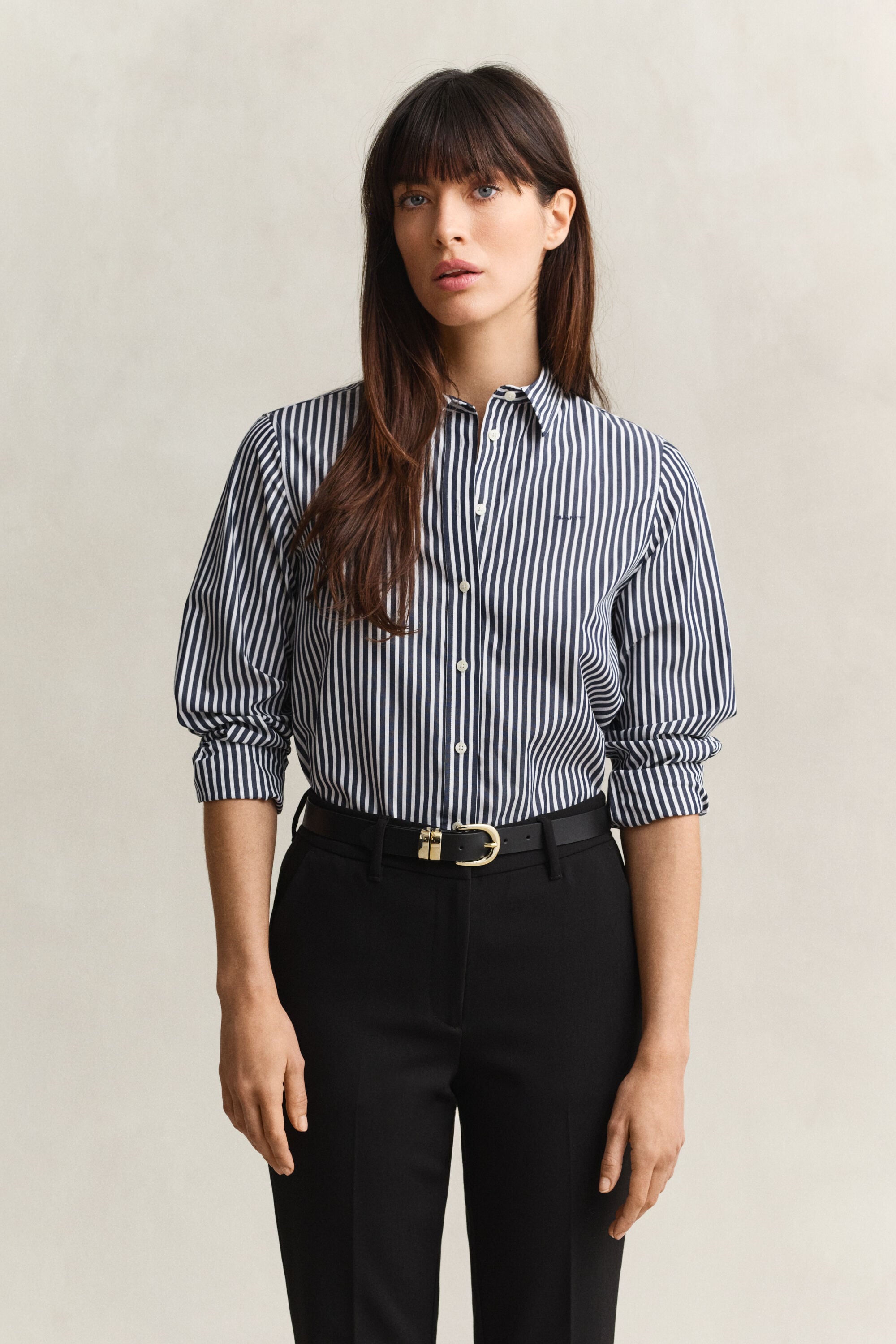 Classic Regular gestreept poplin hemd