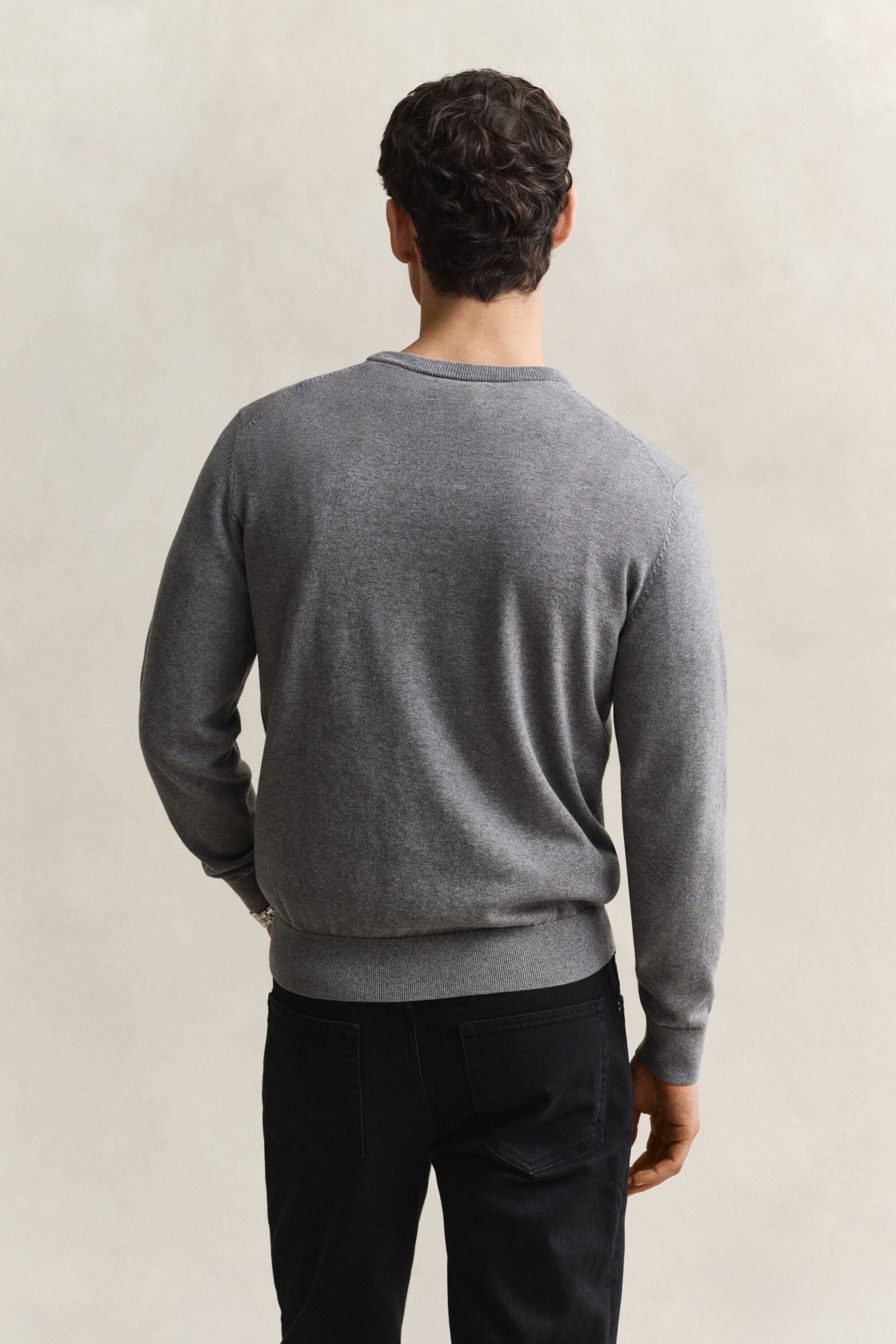 Pull col rond en coton classique