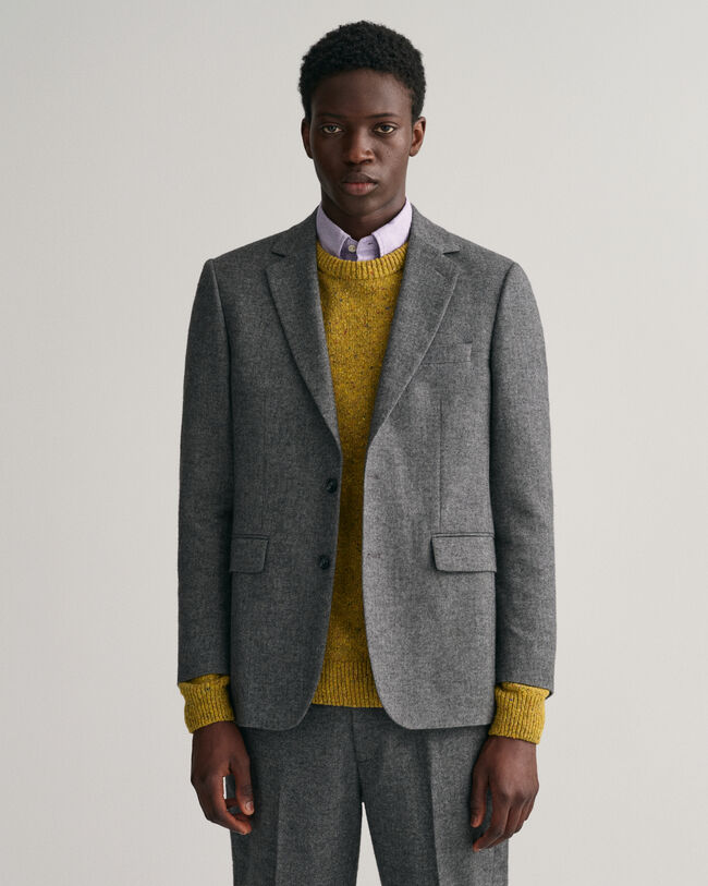 Kostuumblazer met visgraatmotief