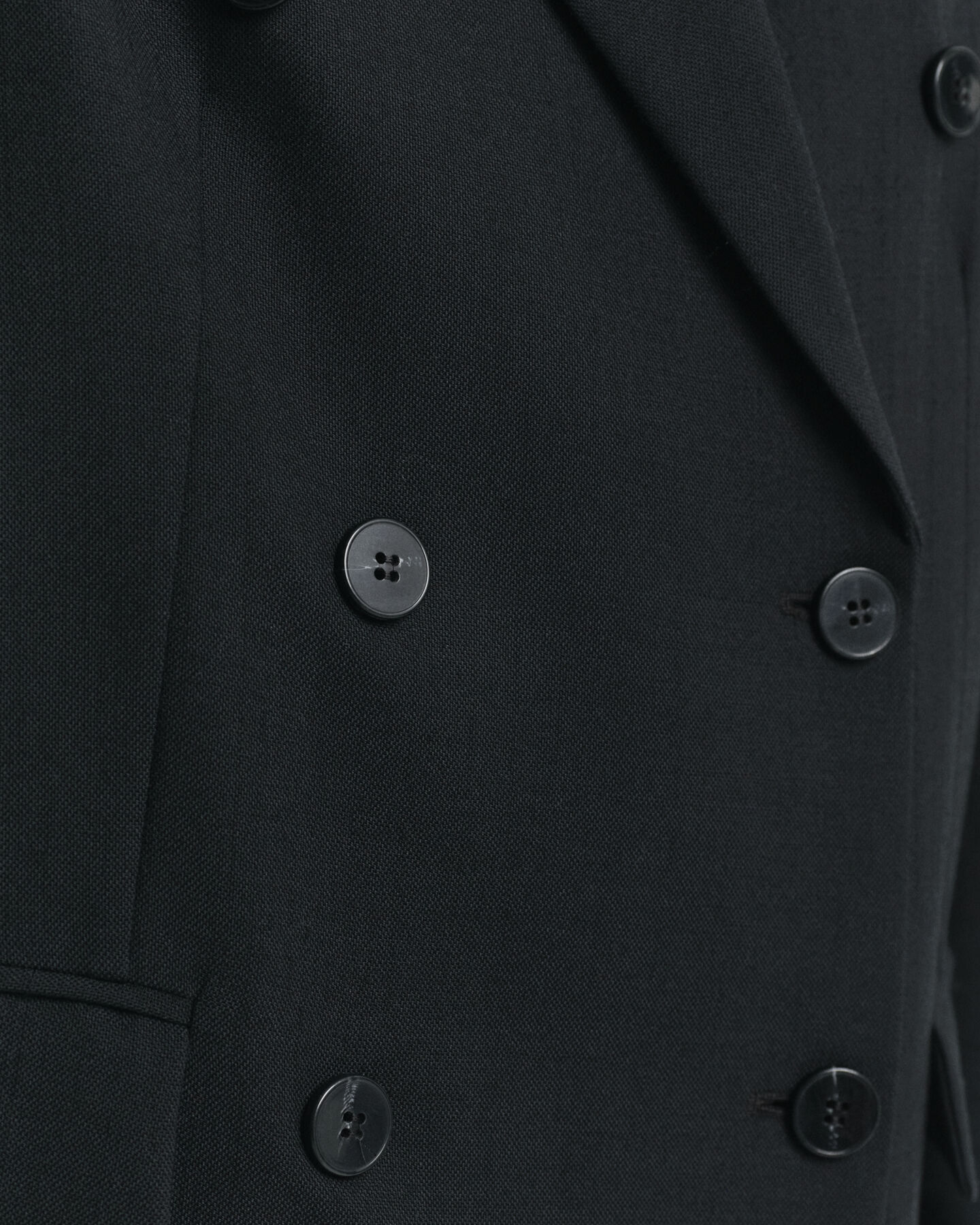 Veste blazer coupe décontractée en laine mélangée à boutonnage croisé Hopsack