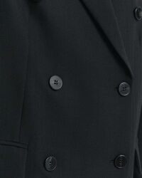 Veste blazer coupe décontractée en laine mélangée à boutonnage croisé Hopsack