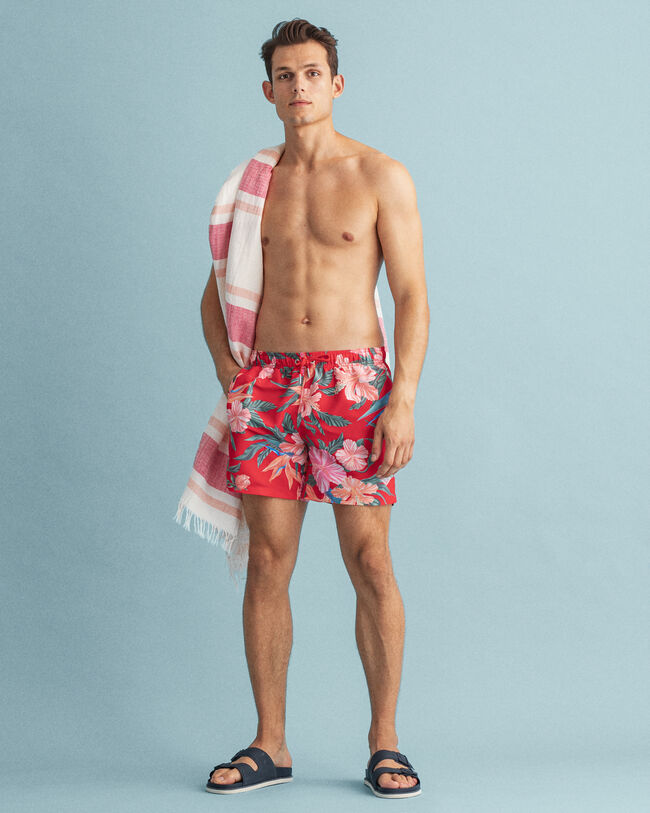 Classic Fit zwemshort met tropische print
