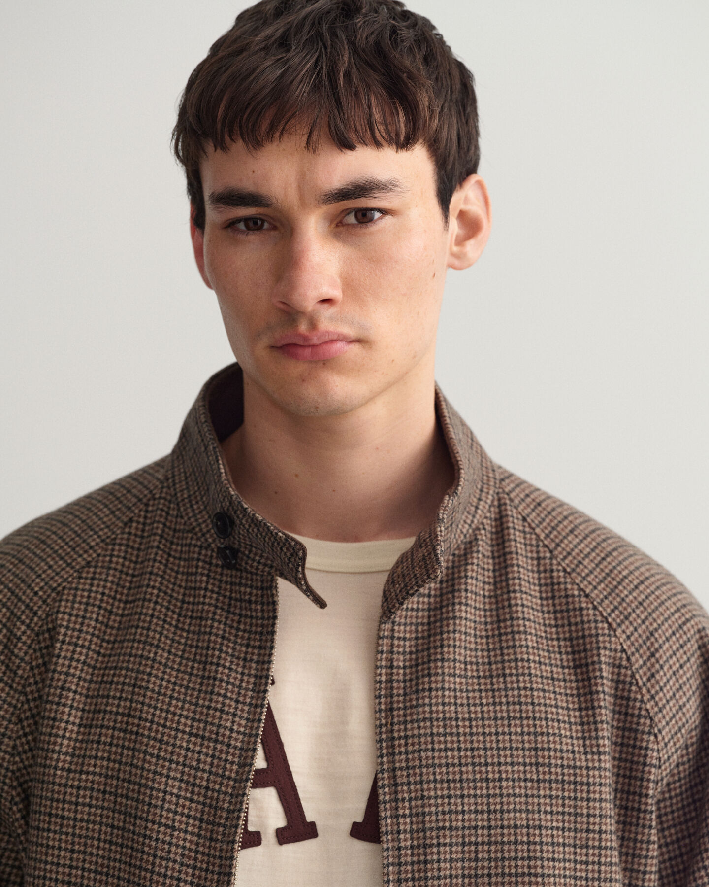 Veste en laine à carreaux Harrington