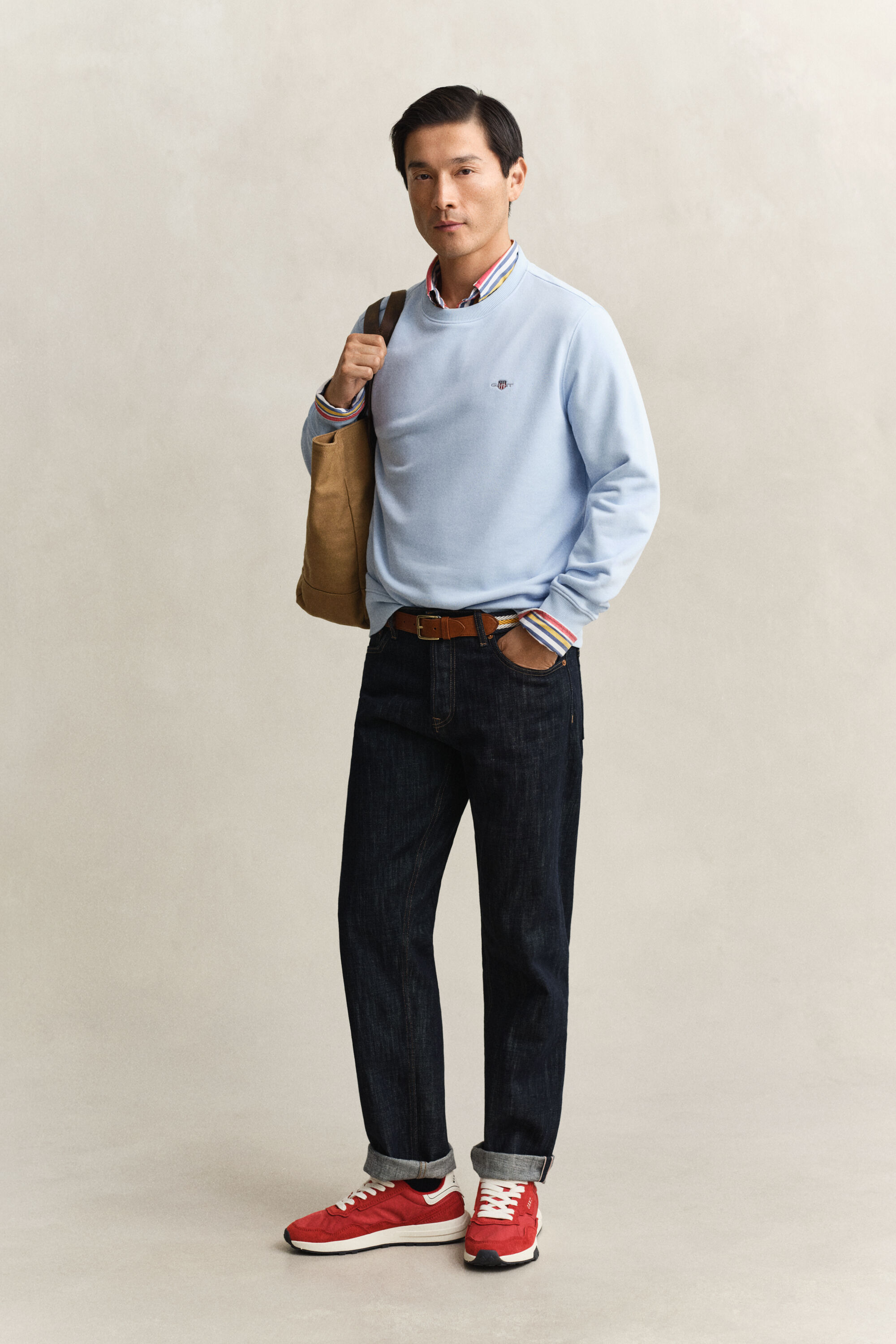 Shield sweatshirt met ronde hals