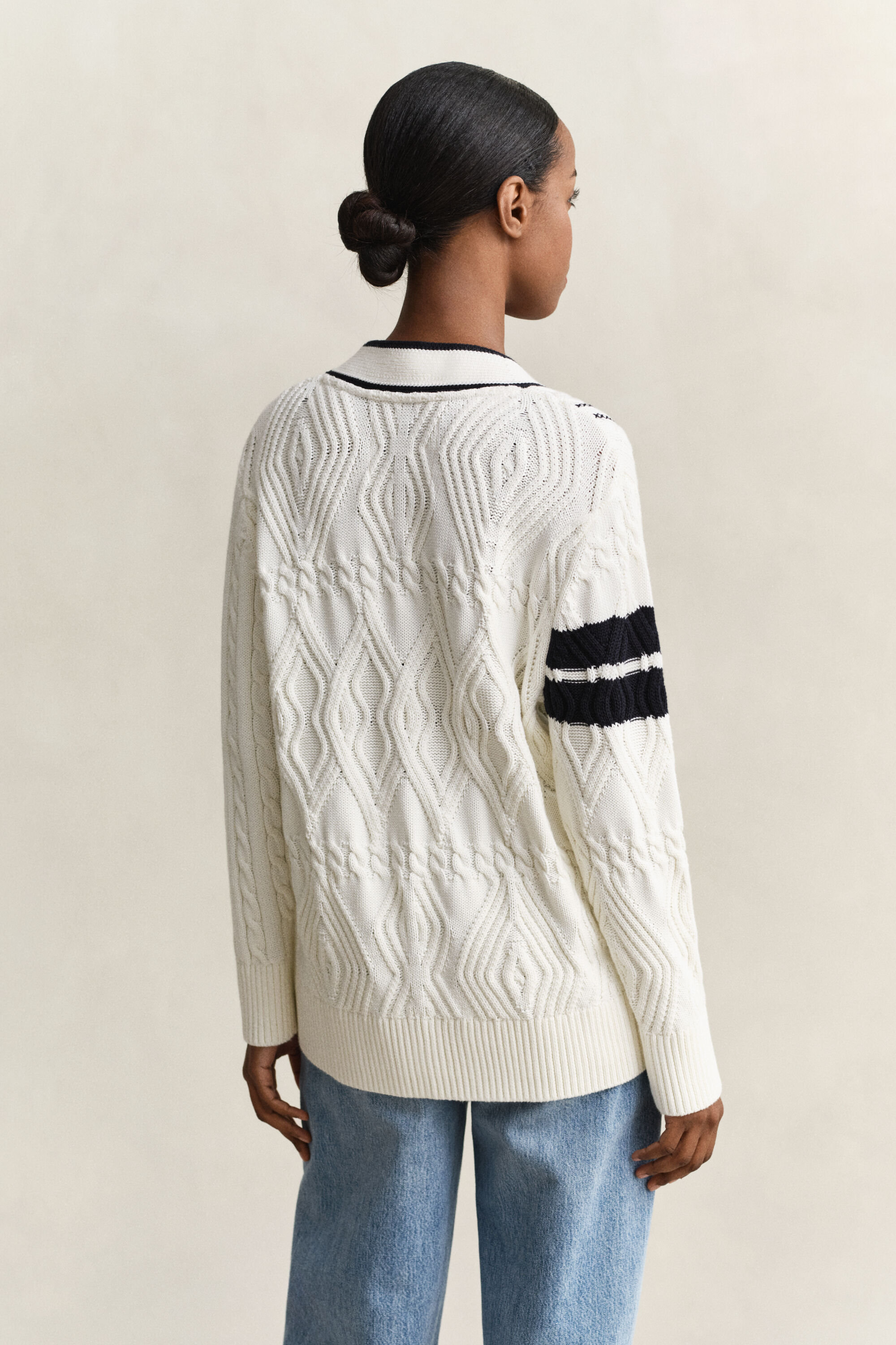 Cardigan Varsity de Gant en maille torsadée