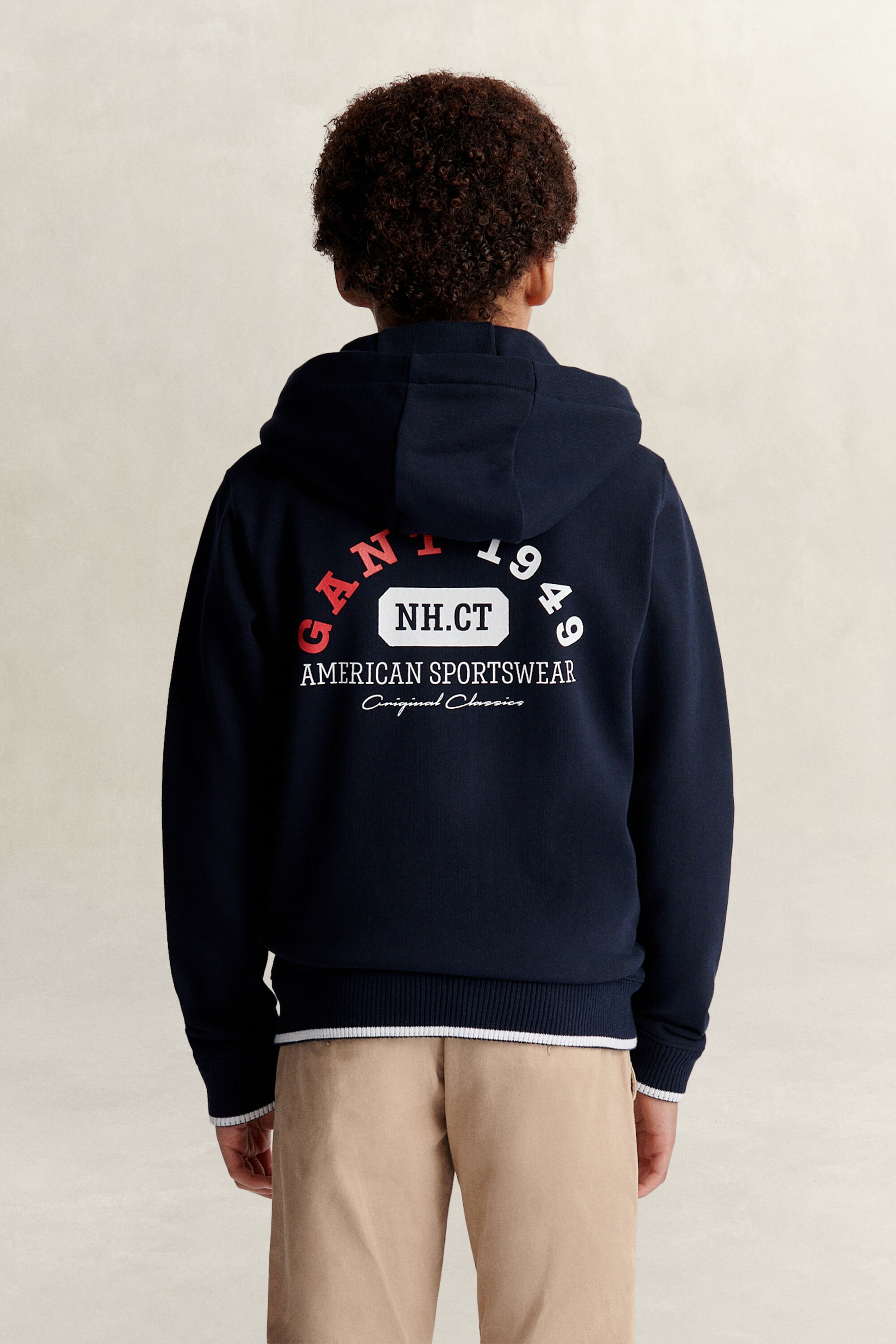 Sweat à capuche zippé avec logo Ado Garçon