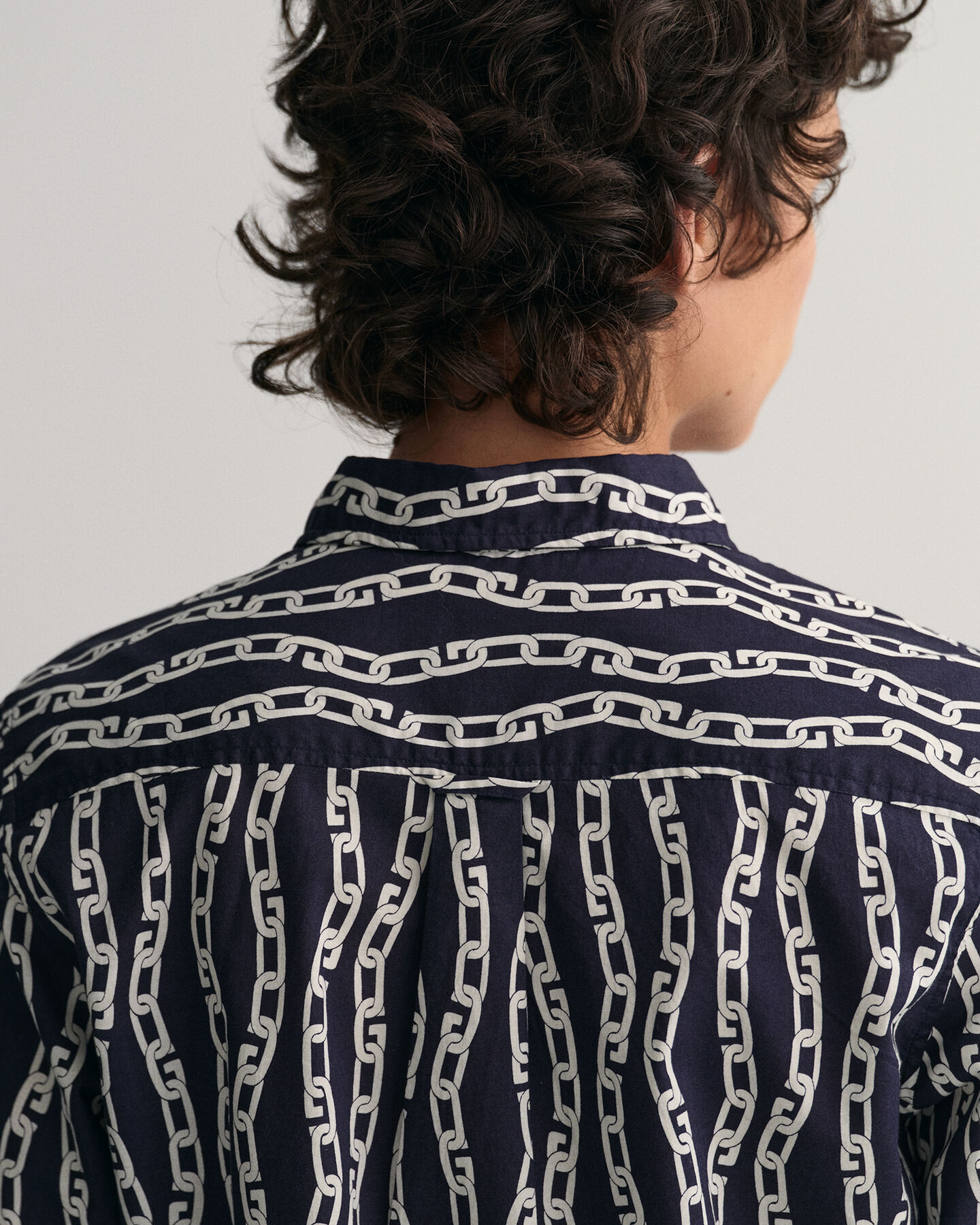 Regular Fit Chain Print overhemd van katoenen voile