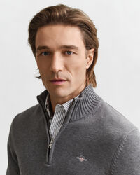 Pull en coton décontracté à demi-zip