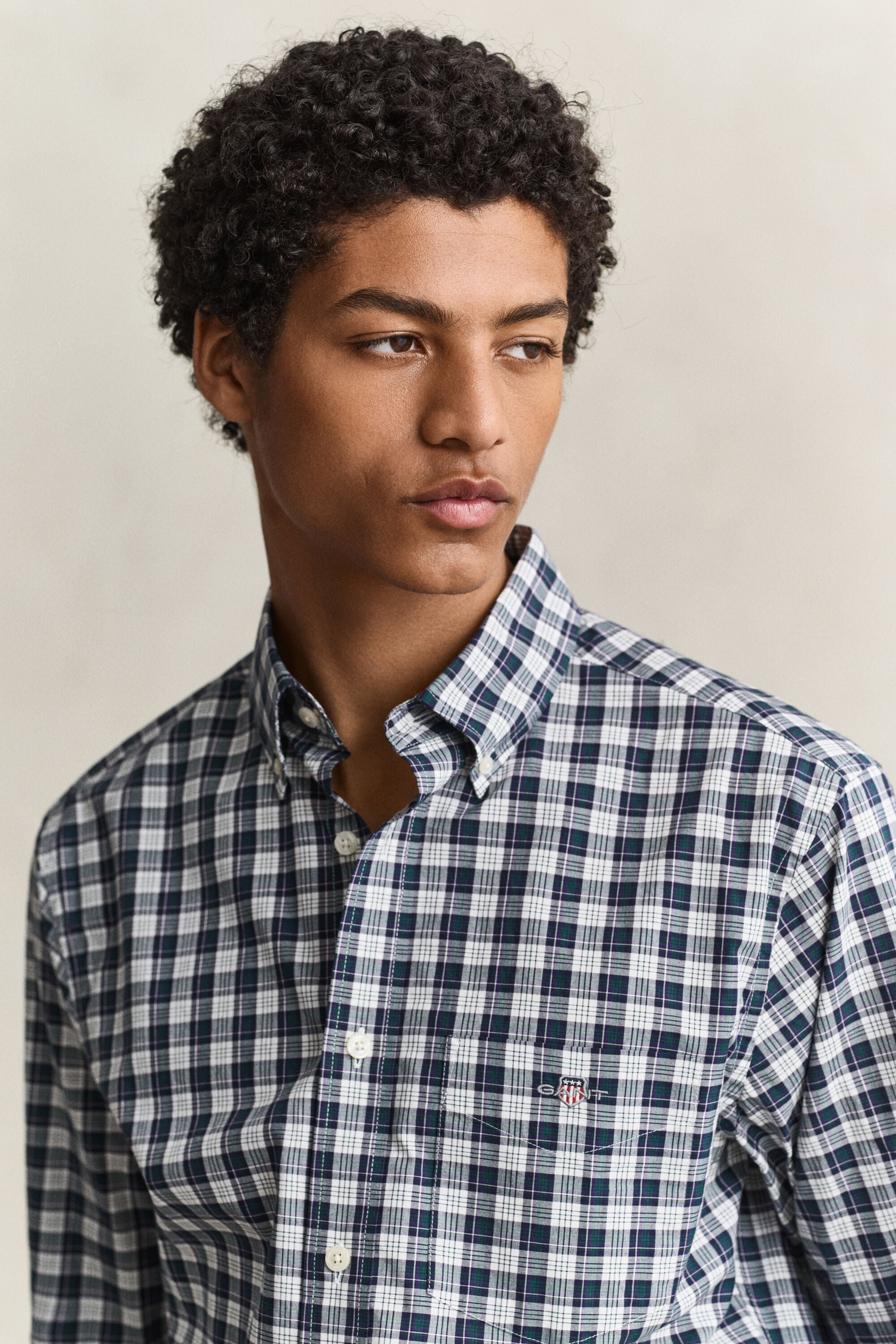 Geruit poplin hemd