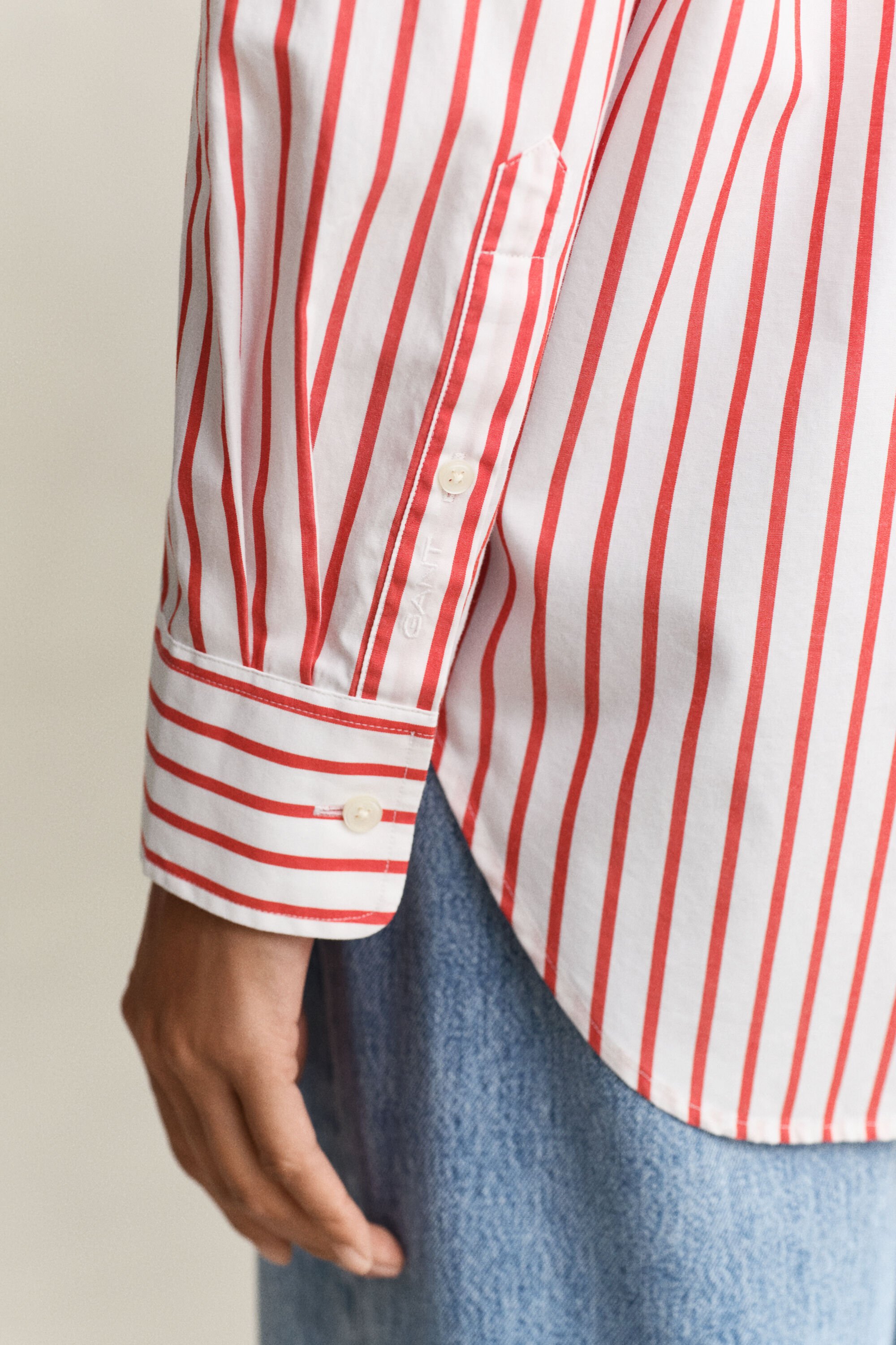 Relaxed Fit Classic overhemd van poplin met strepen