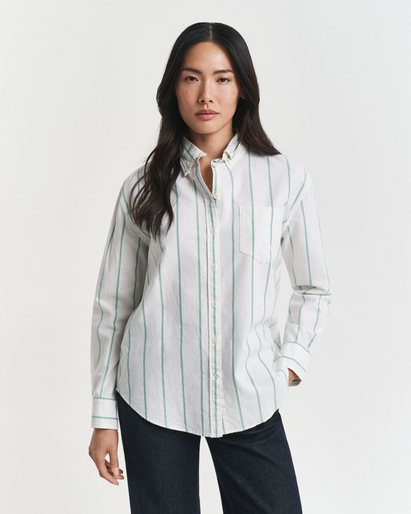 Relaxed Fit Classic Oxford-hemd met strepen