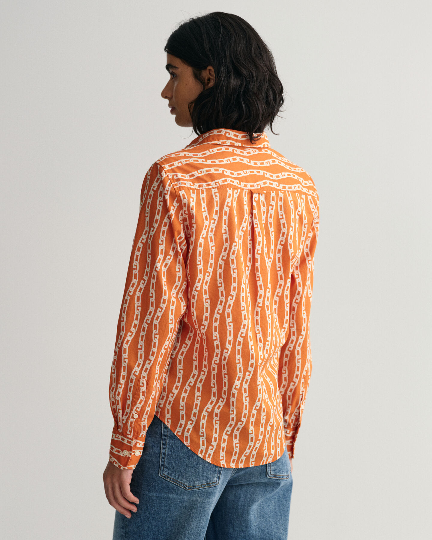 Chemise regular fit en voile de coton Chain Print