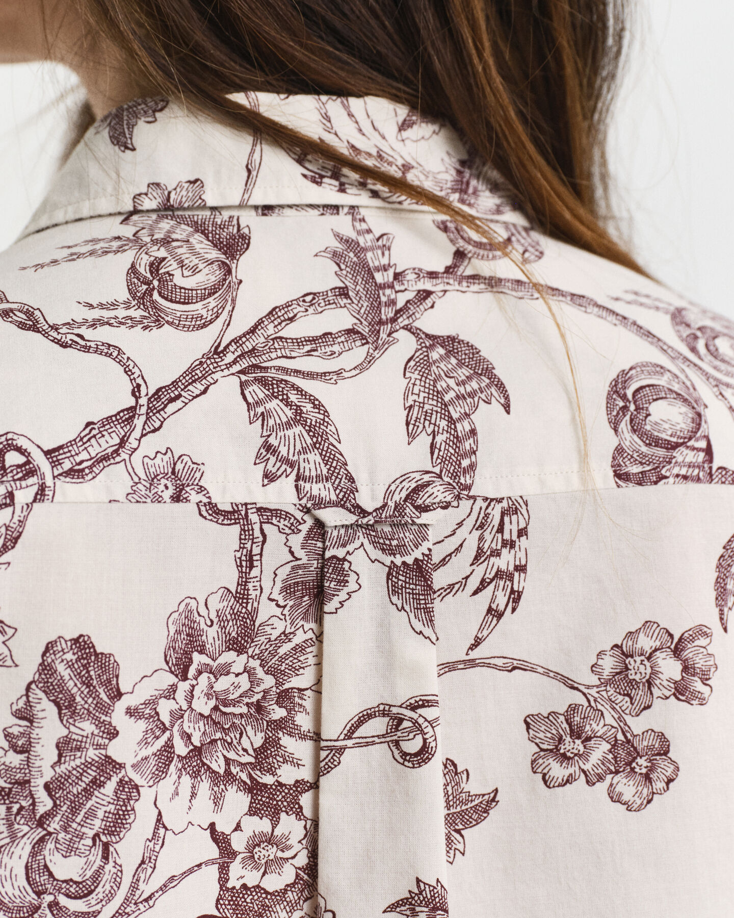 Chemise coupe regular en voile de coton à imprimé arbres