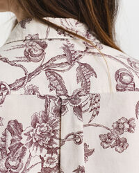 Chemise coupe regular en voile de coton à imprimé arbres