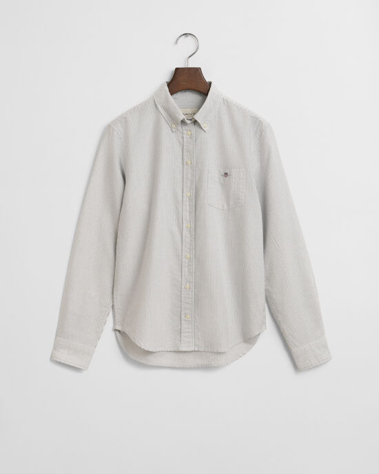 Chemise coupe regular classique en coton Oxford à rayures