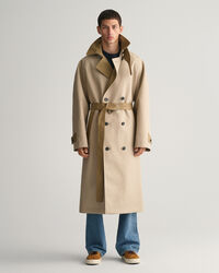 Trench-coat à coutures fixées