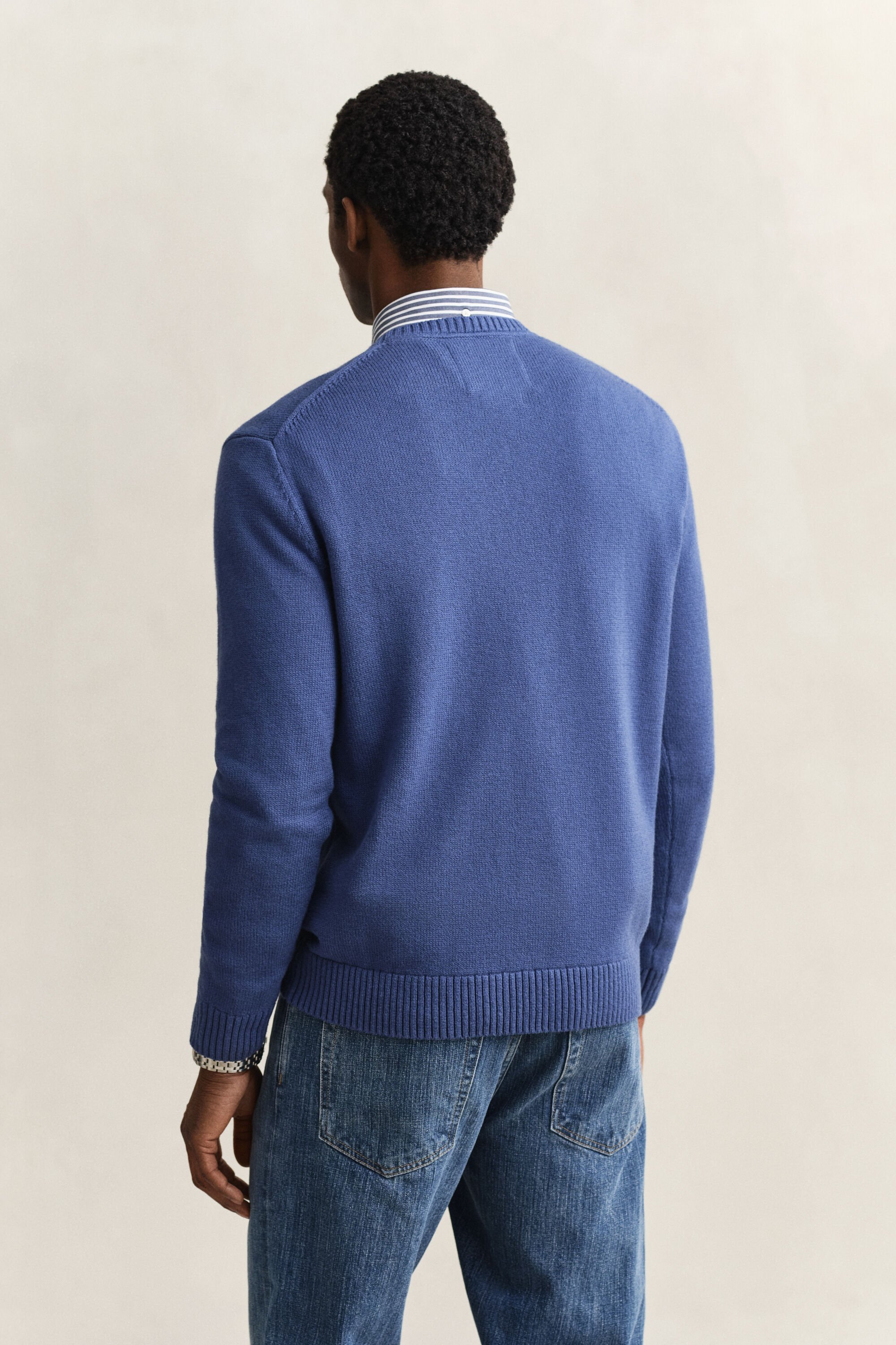 Pull col rond en coton mélangé