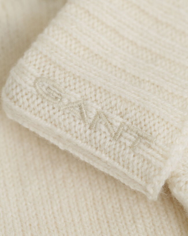 Wollen kabelgebreide handschoenen